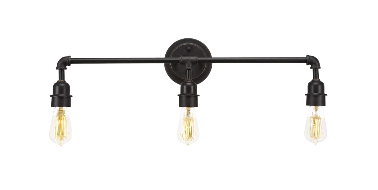 Vintage 3-Light Bathroom Vanity Bar in Dark Granite - Oil Rubbed Bronze Finish (183-DG-AT18) | Perfect for Modern Farmhouse, Industrial & Traditional Bathroom Lighting Decor