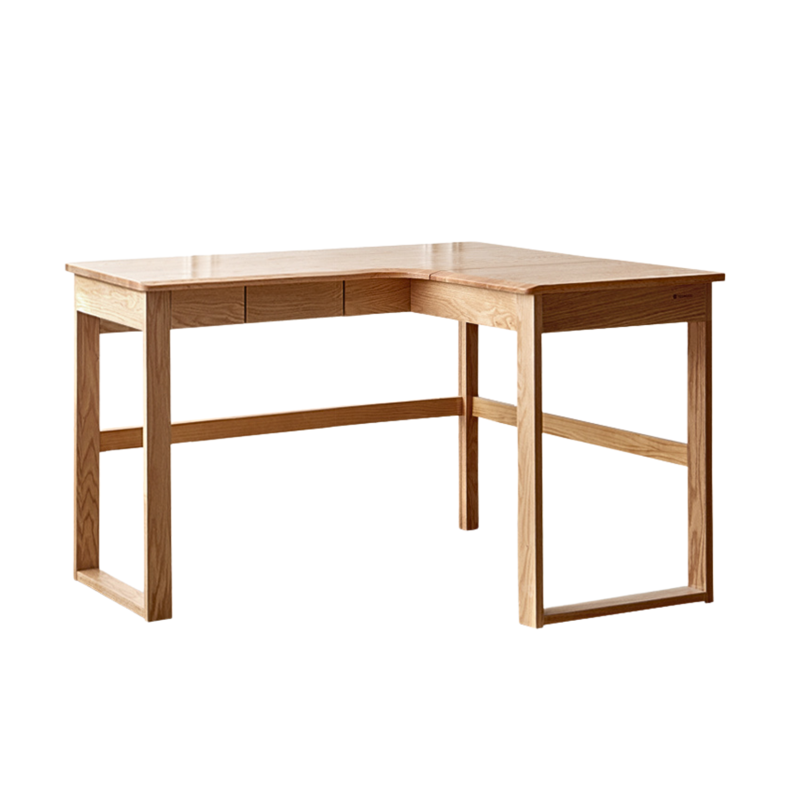Solid Oak Wood L-Shaped Corner Office Desk - Modern Home & Office Workspace Solution for Productivity & Comfort