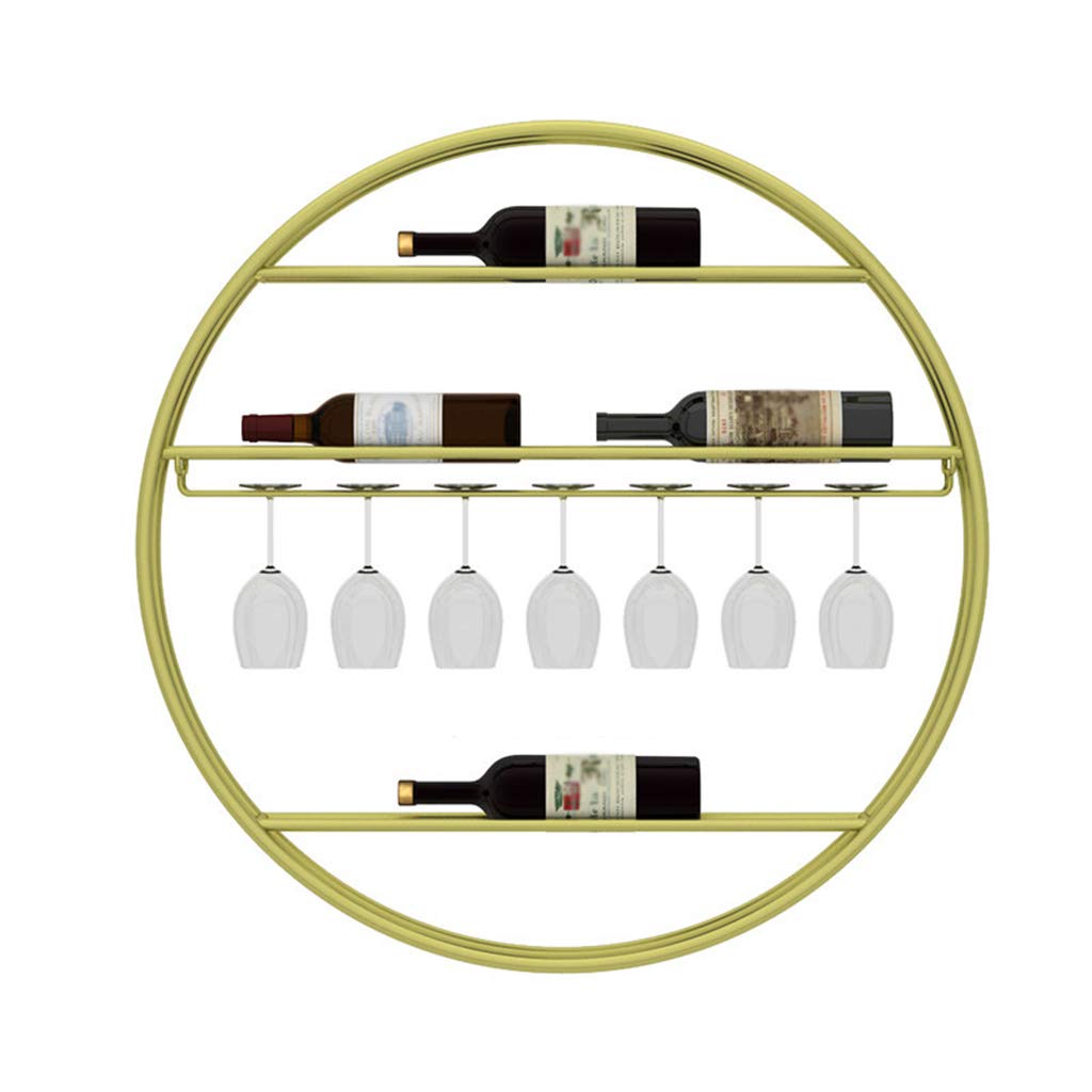 Wall-Mounted Wine Glass Holder - Round Red Wine Cup Rack for Kitchen, Bar & Dining Room - Creative Space-Saving Wine Display Stand for Home Decor & Party Serving