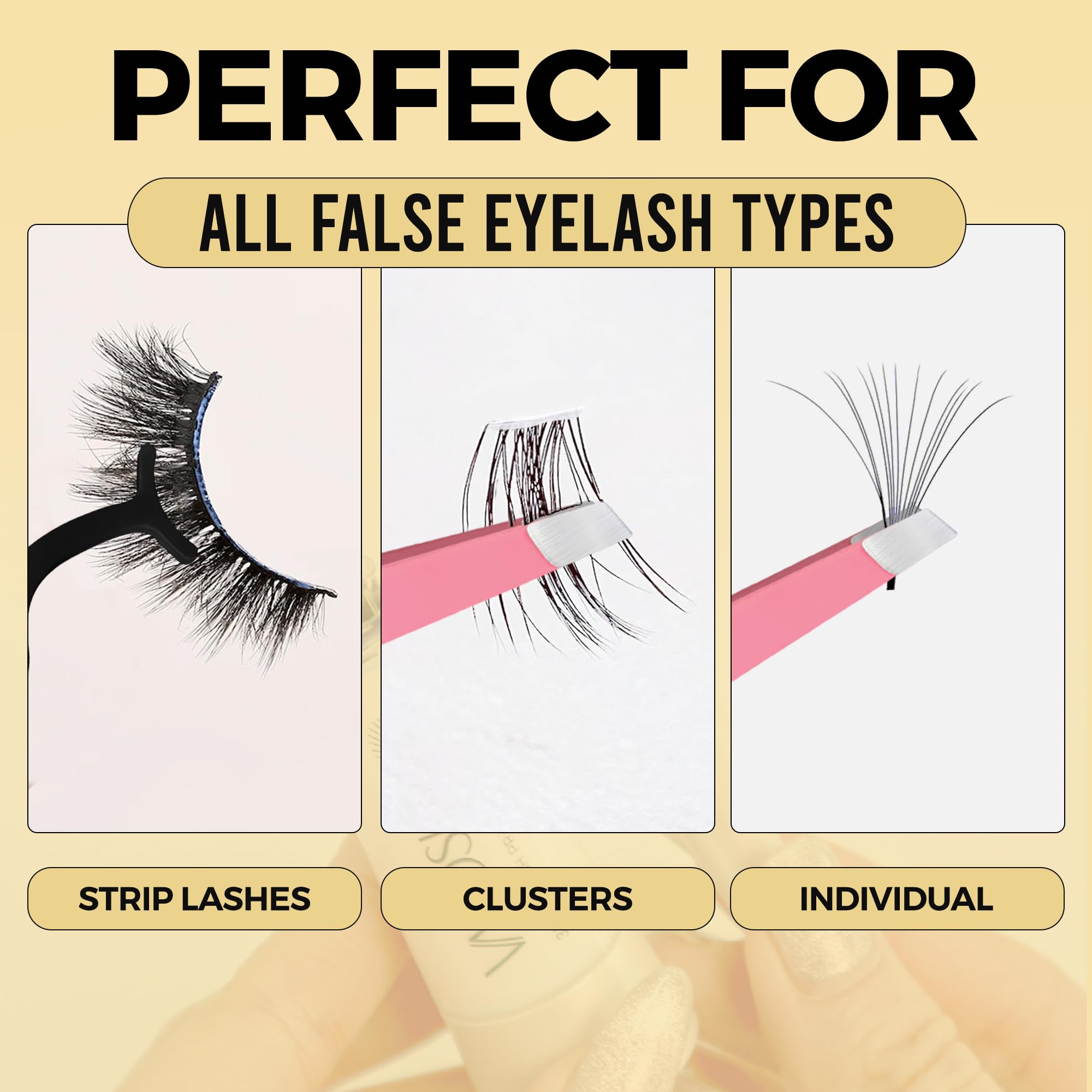 8ml Clear False Eyelash Glue - Super Strong Hold Waterproof Adhesive for Eyelash Extensions, Clusters & Strips | Latex-Free, Long Lasting Brush-On Formula | Perfect for Daily Wear, Special Occasions & Professional Use