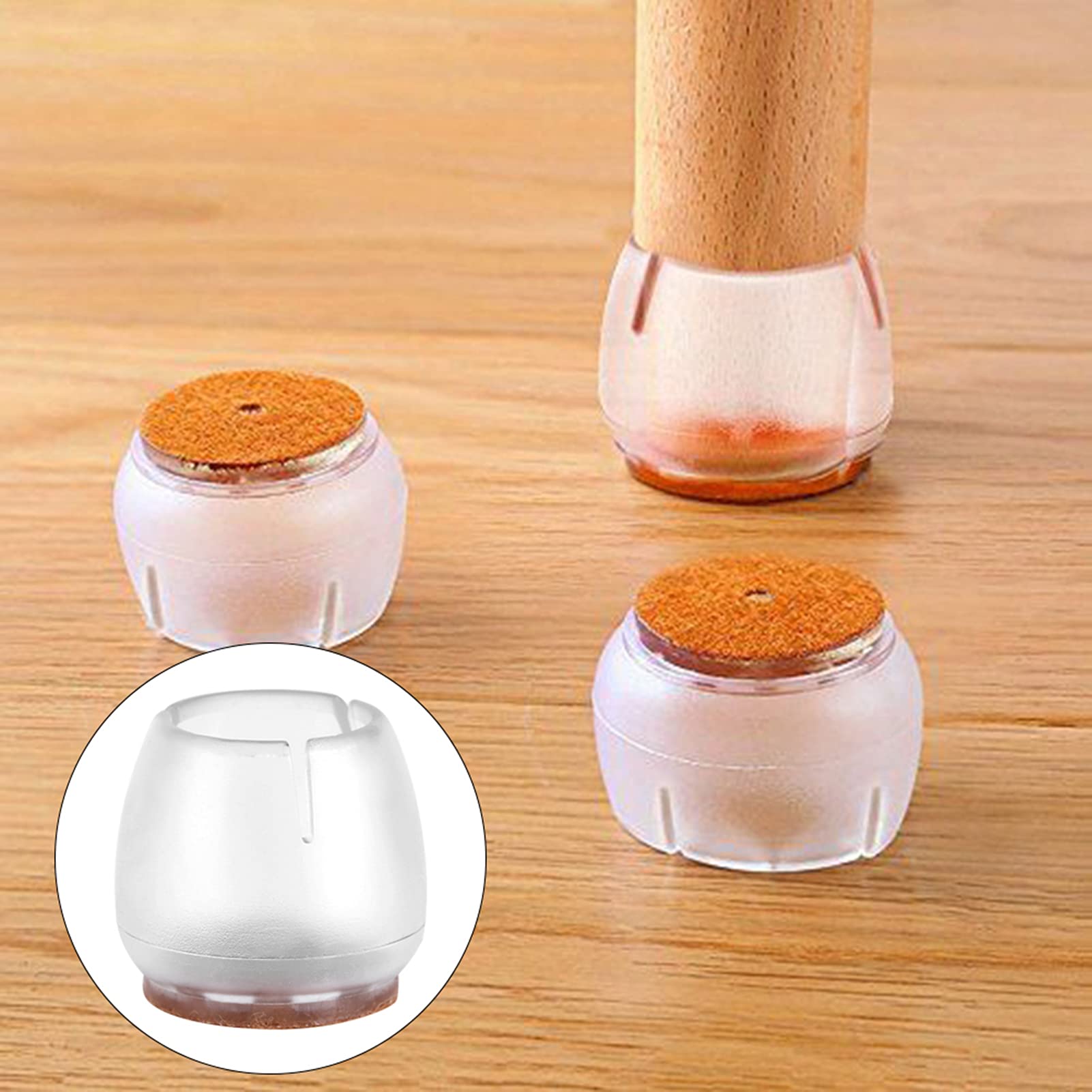 Tyenaza 16-Piece Clear PVC Furniture Leg Caps - Non-Slip Chair & Table Leg Protectors for Hardwood Floors (Fits 12-16mm Diameter) - Perfect for Dining Tables, Office Chairs & Home Furniture Protection