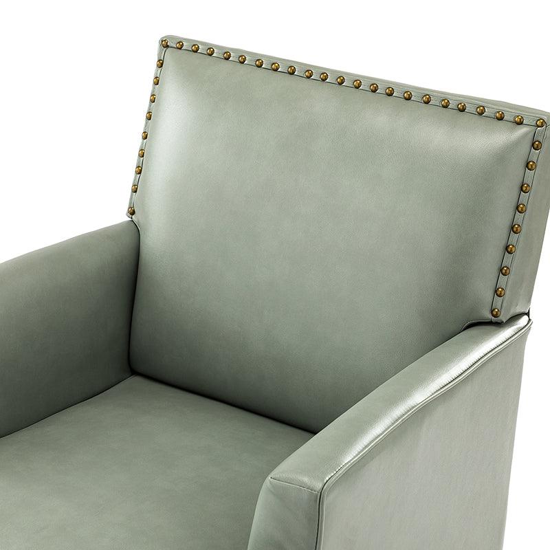 Fatima Vegan Leather Armchair - Modern PU Leather Lounge Chair for Living Room, Office & Bedroom - Eco-Friendly Faux Leather Accent Chair with Sturdy Metal Legs
