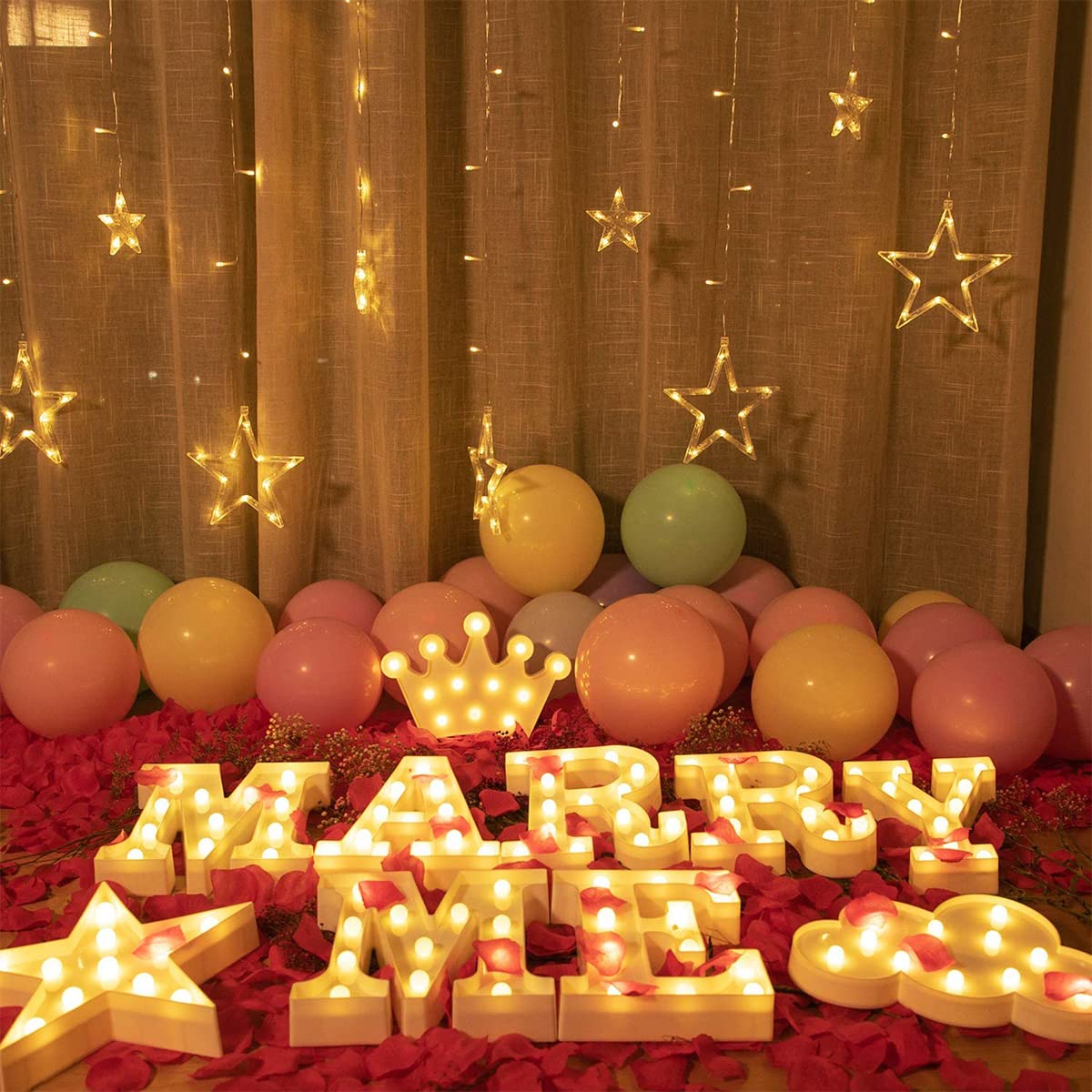 Laerjin LED Light Up Letters - Marquee Alphabet & Number Signs with Lights for Wedding, Birthday, Party, Christmas Decor - Decorative Night Light for Home, Bar, Restaurant (Letter Lights-J)