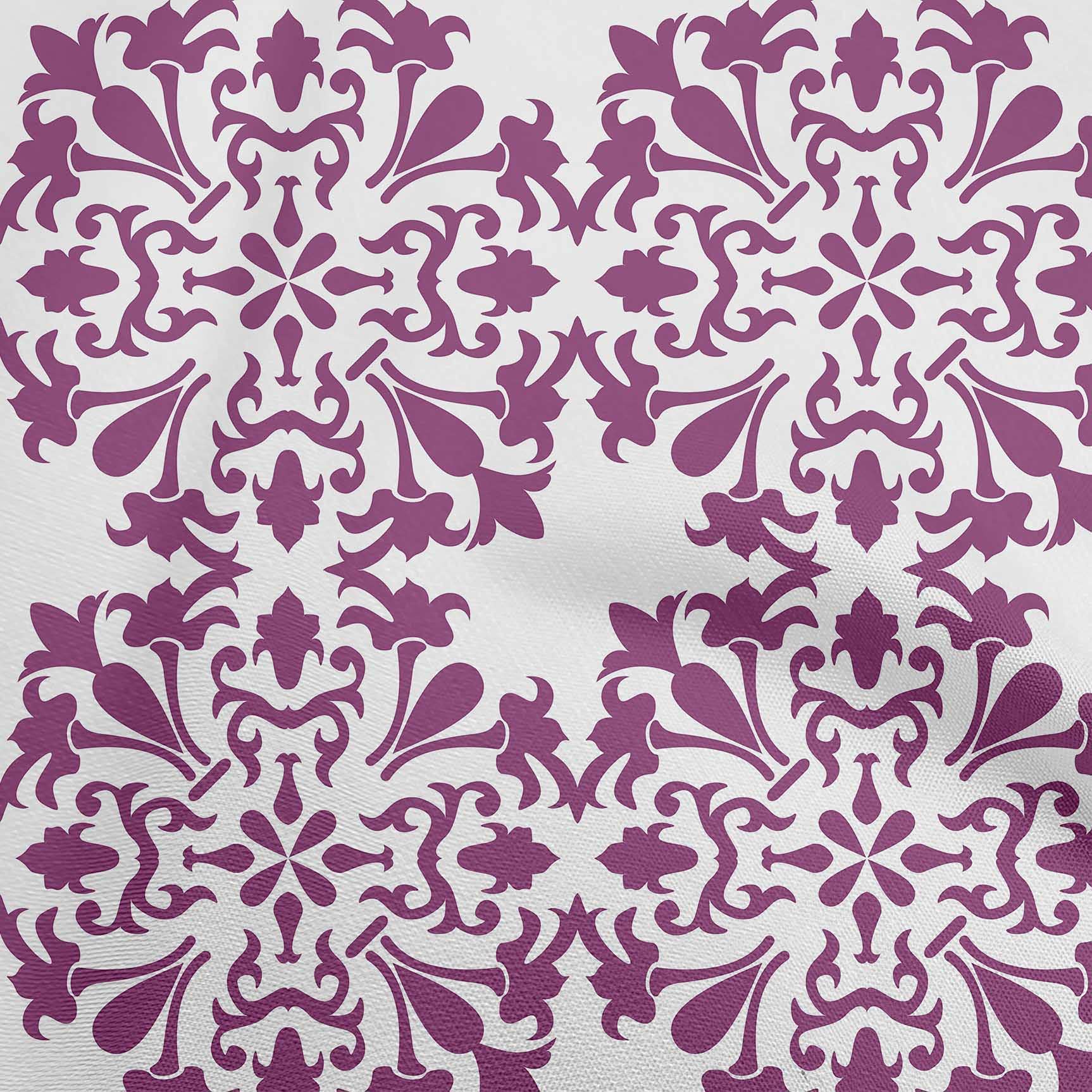 Premium 100% Cotton Jersey Fabric - Purple Asian Mosaic Print, 58
