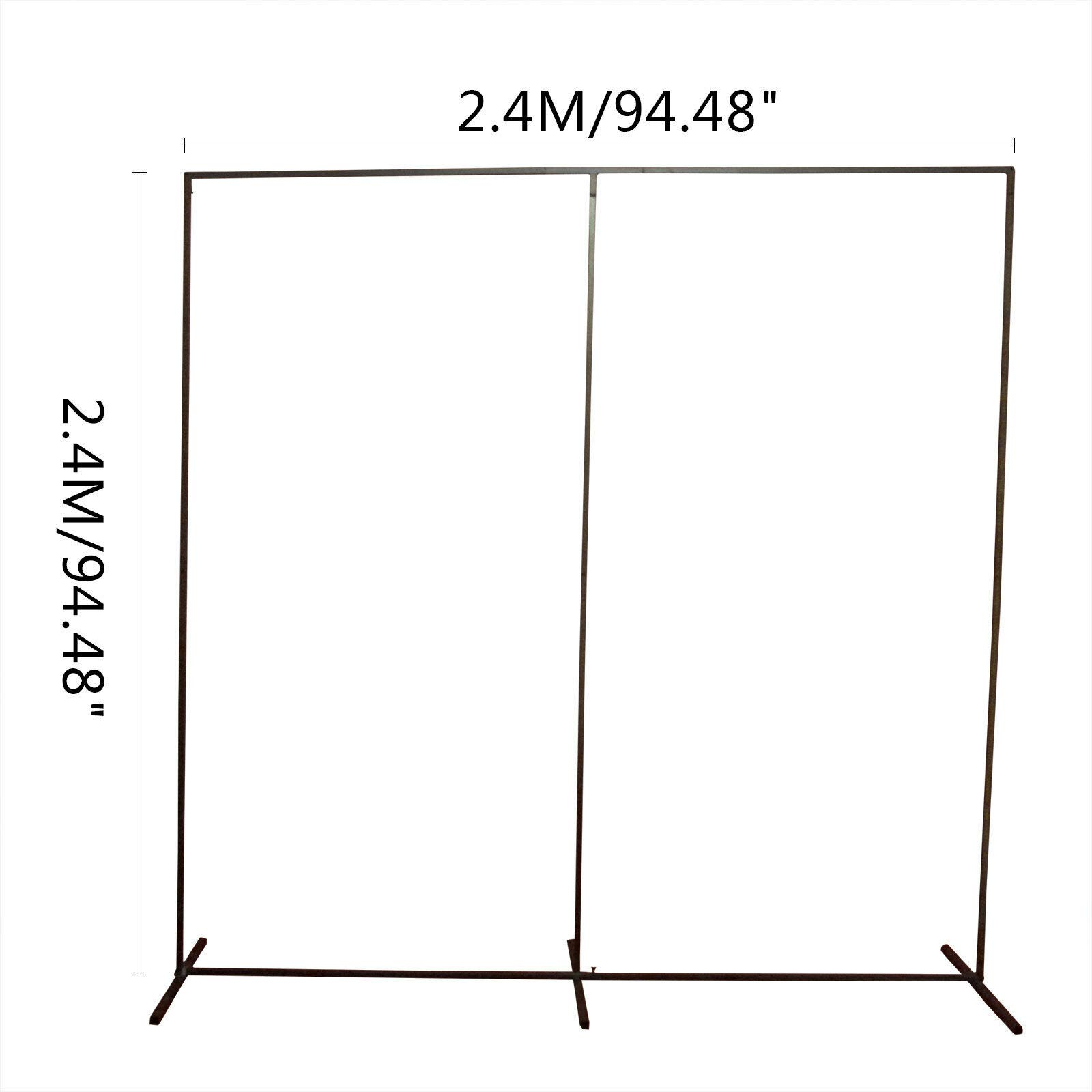 6.6x9.8ft Metal Wedding Arch Backdrop Stand - Square Black Frame for Garden Ceremony, Photo Booth & Outdoor Events - Durable Wedding Decoration Props (7.8FTx7.8FT) - Perfect for Backyard Weddings, Engagement Photos & Anniversary Celebrations