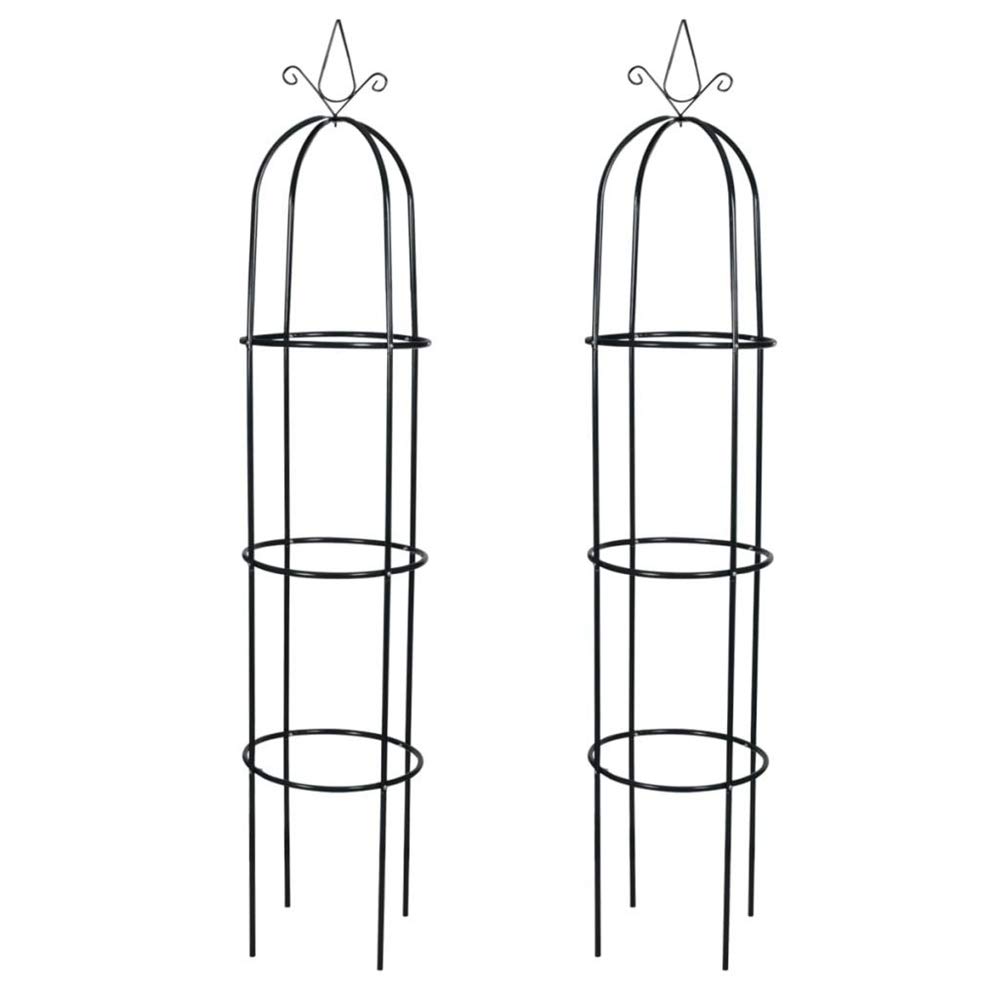 2 Pack Tall Black Garden Obelisk Trellis - 14.9