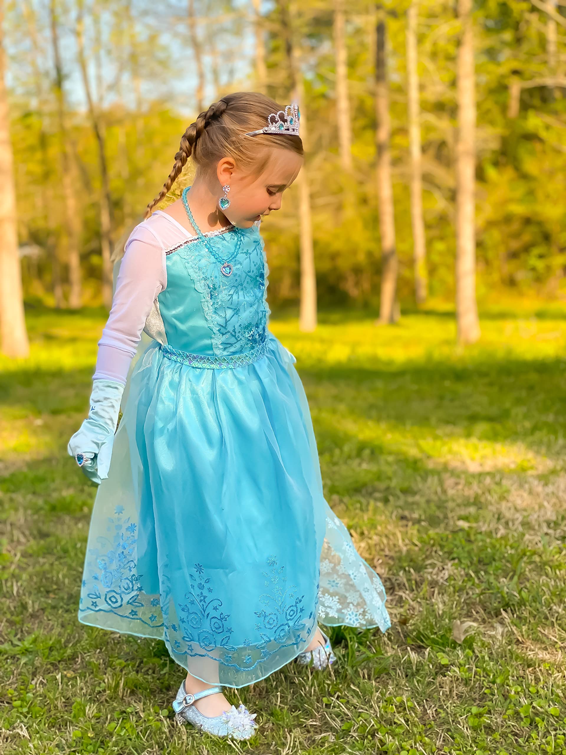 Royal Blue Sequin Princess Dress for Girls - Elegant Halloween Costume, Birthday Party Dress Up, Cosplay Fancy Dress for Kids | Perfect for Dress-Up Play, Birthday Celebrations & Special Events