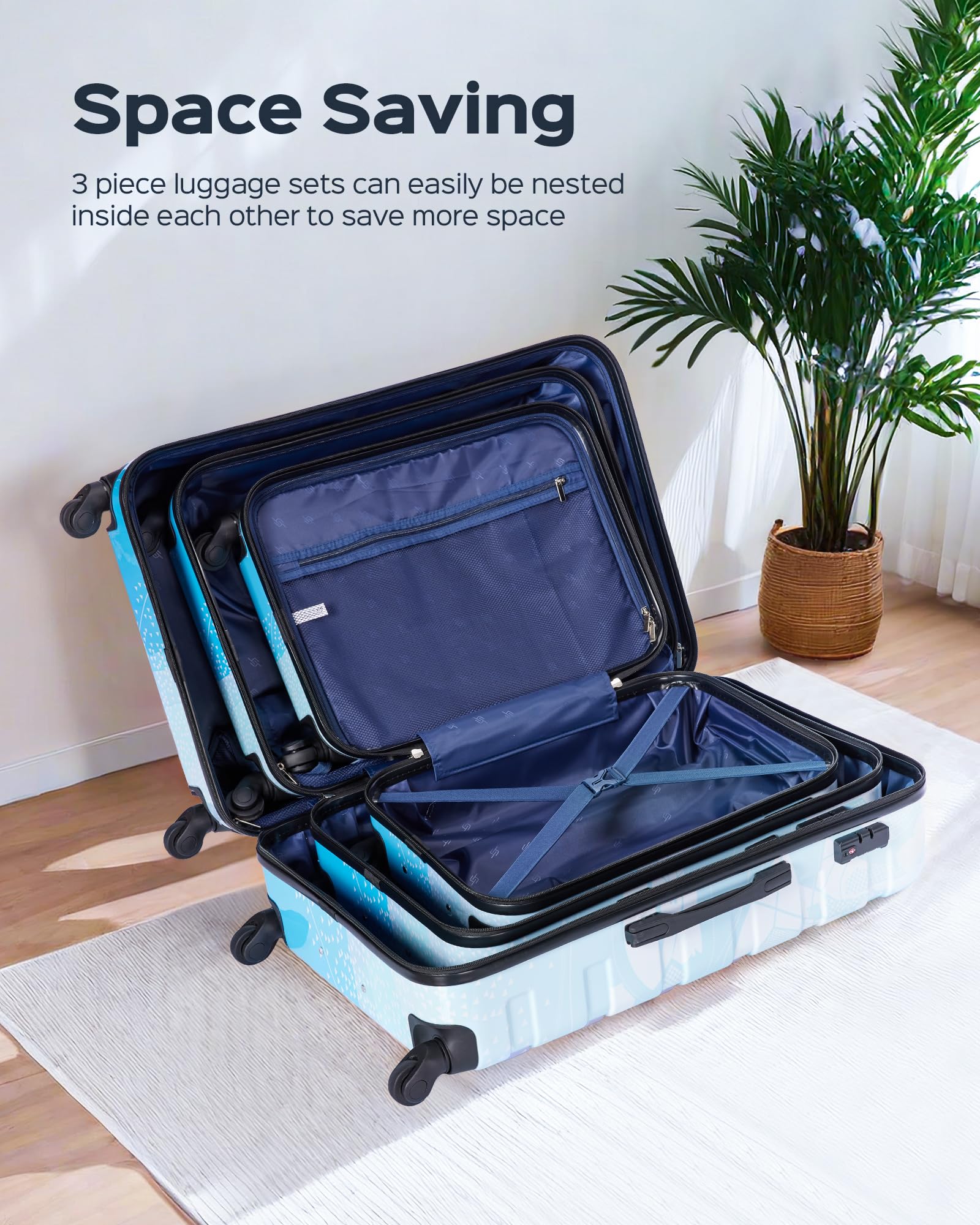 Suitour 3-Piece Hardside Luggage Set with 360° Spinner Wheels, TSA Lock - Lightweight Durable Suitcases for Travel (20in, 24in, 28in) - Perfect for Family Vacations, Business Trips & International Travel