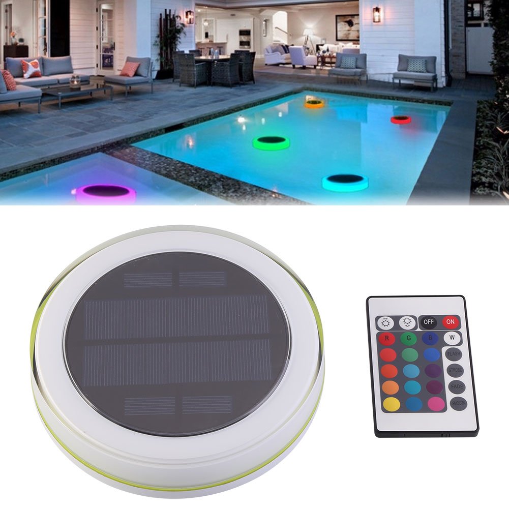 Solar RGB Floating LED Pool Lights with Remote Control - Waterproof Outdoor Swimming Pool Fountain Lights for Nighttime Decoration & Party Decor