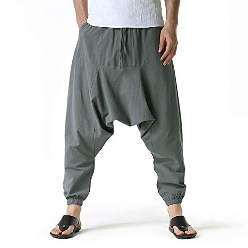 INVACHI Men's Slim Fit Cotton Jogging Pants - Low Crotch Drawstring Sweatpants for Hip Hop & Casual Wear - Comfortable Lounge Pants for Running, Gym, Streetwear and Relaxing at Home