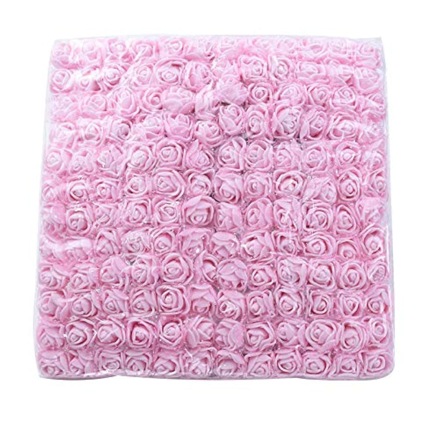 144pcs Mini Artificial Rose Flower Heads - Light Pink Fake Roses with Gauze Base for Wedding Decor, Scrapbooking, DIY Crafts, Home & Party Decoration