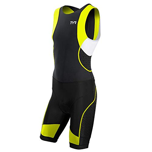TYR Men's Competitor Triathlon Trisuit with Back Zipper - High-Performance Swim, Bike & Run Gear for Triathletes