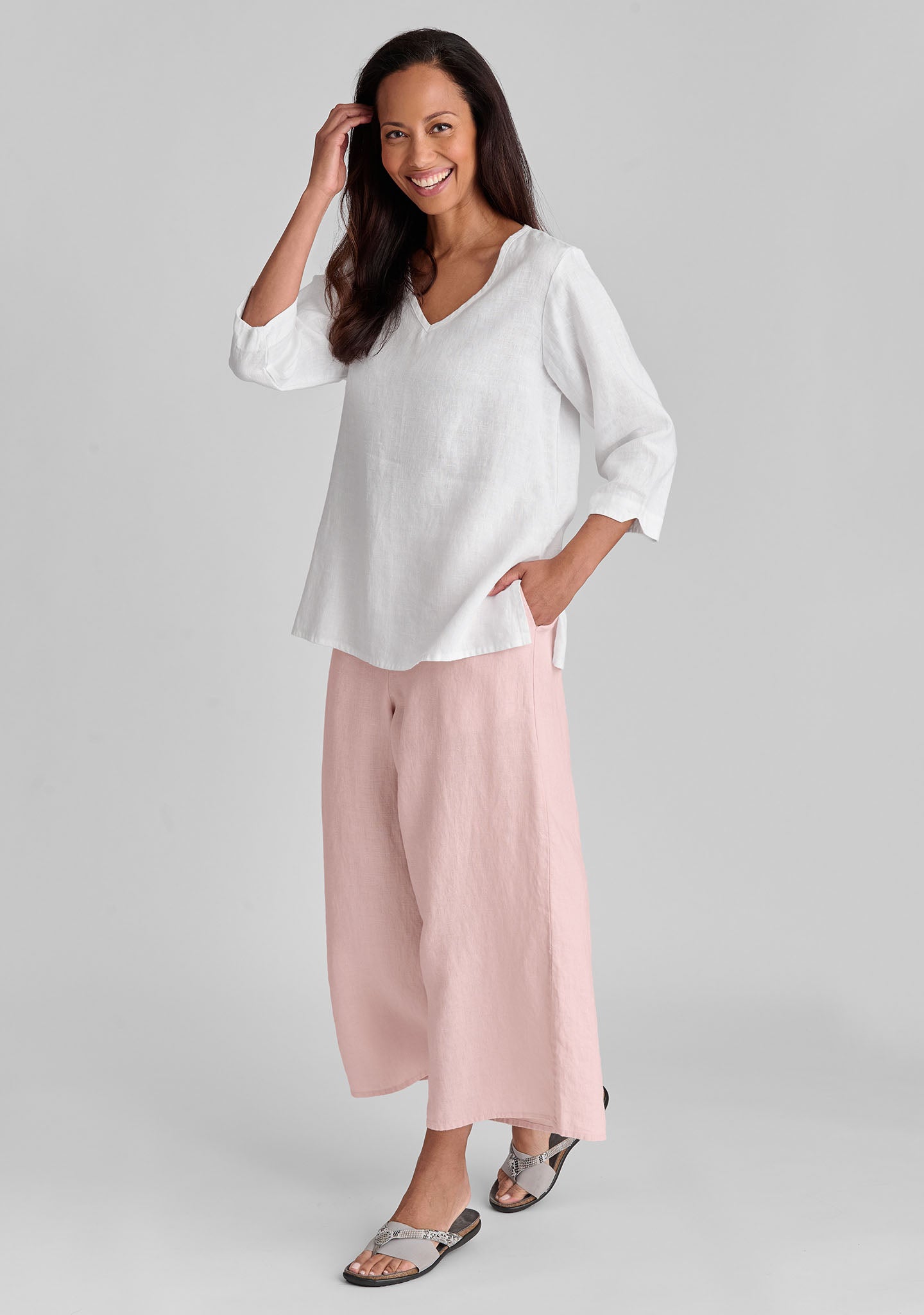 Sociable Flood Wide Leg Linen Pants for Women - Breathable Summer Casual Pants | Beach, Travel & Lounge Wear
