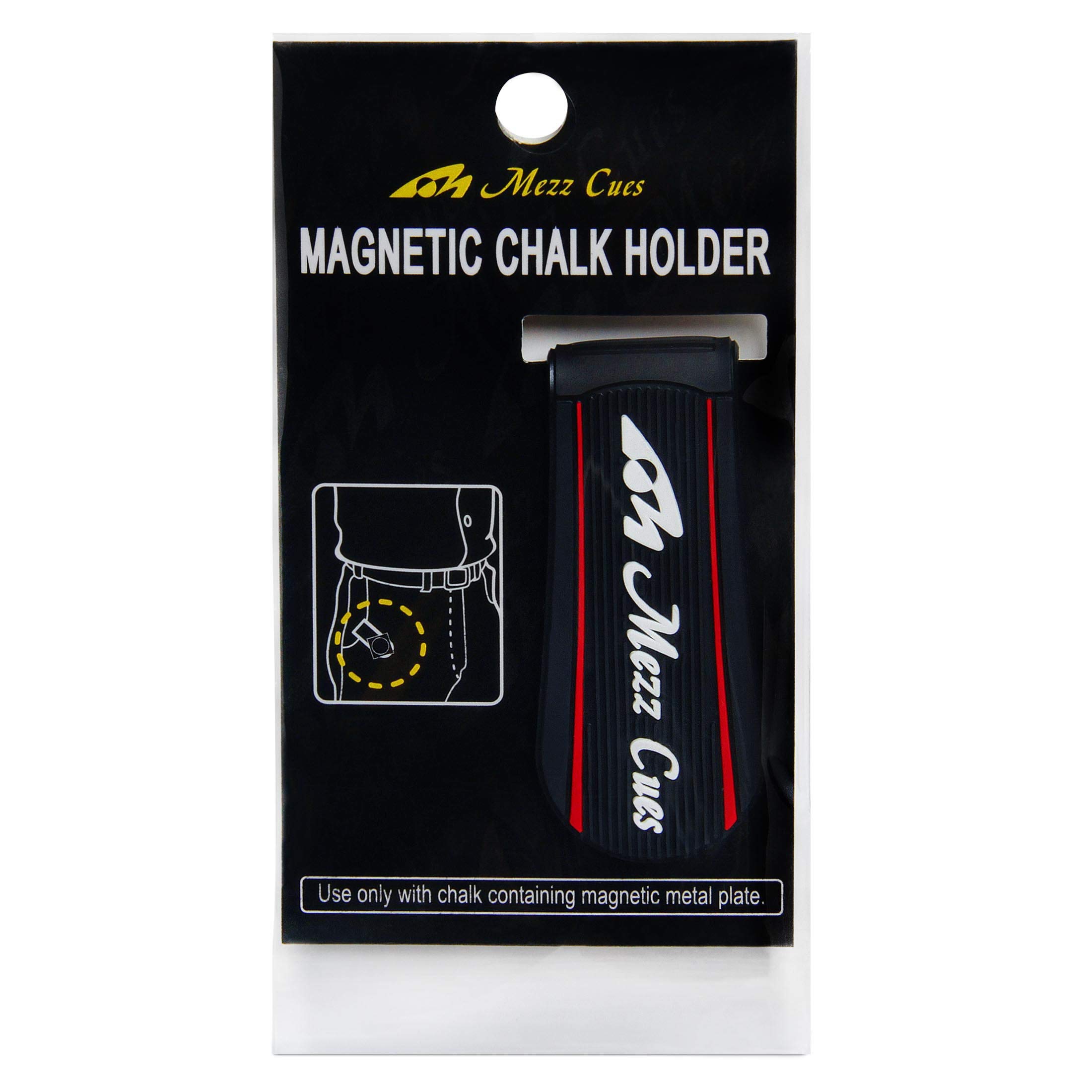 Premium Magnetic Pool Billiard Chalk Holder - Black with White Logo - Secure & Convenient Chalk Accessory for Pool Players - Perfect for Home Game Rooms, Bars, and Professional Tournaments