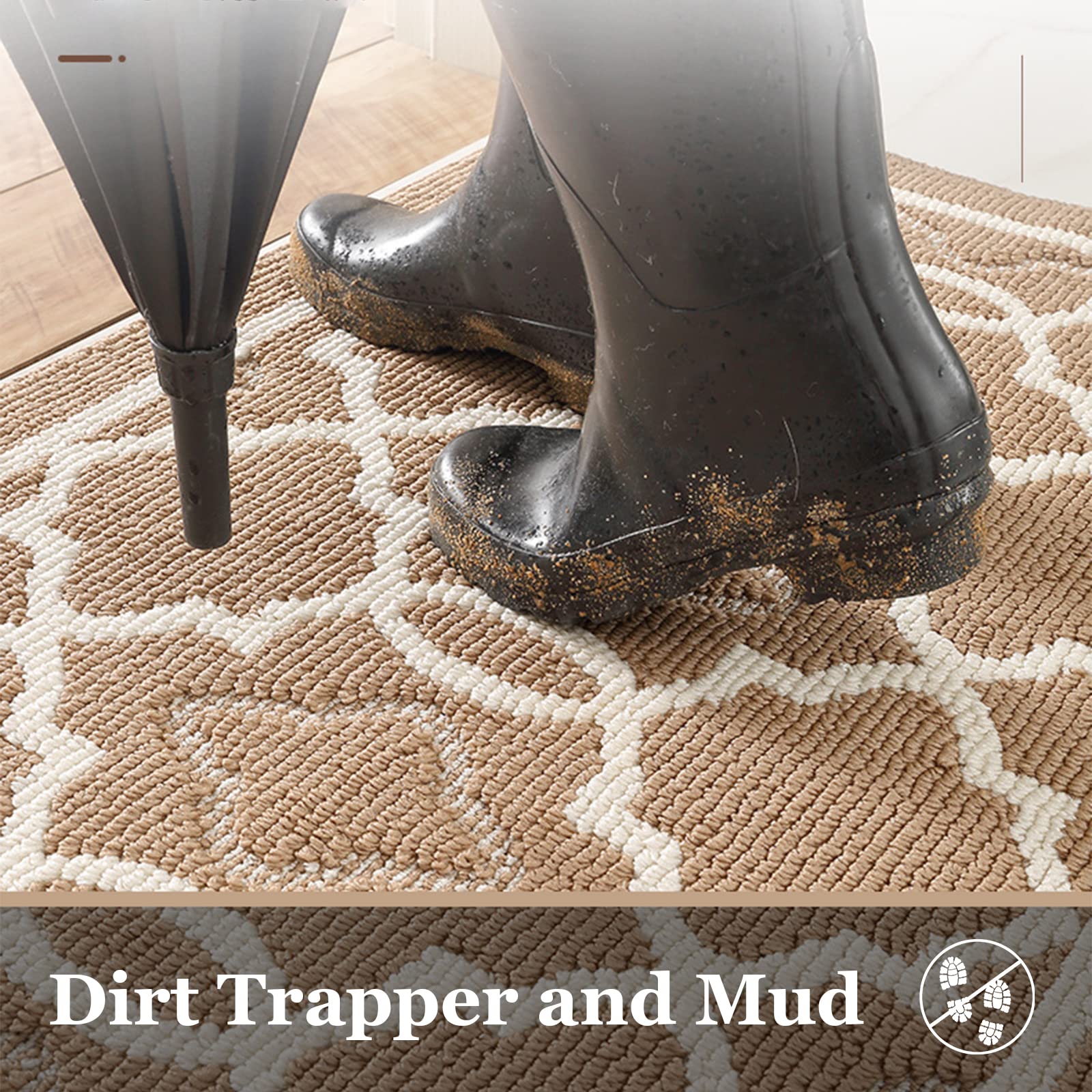 **Insun Low Profile Indoor Entrance Door Mat - Absorbent, Non-Slip, Washable TPR Backing - 47