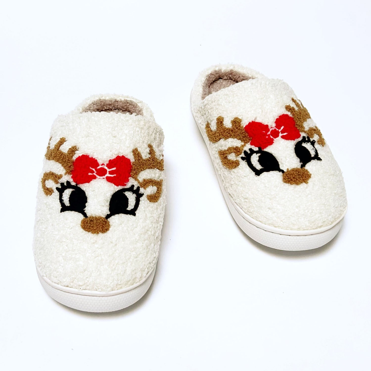 FLOOF Women's Vixen Slippers - Soft Plush House Shoes for Women, Cozy Indoor Slippers with Non-Slip Sole, Perfect for Home, Lounge & Winter Comfort (White)