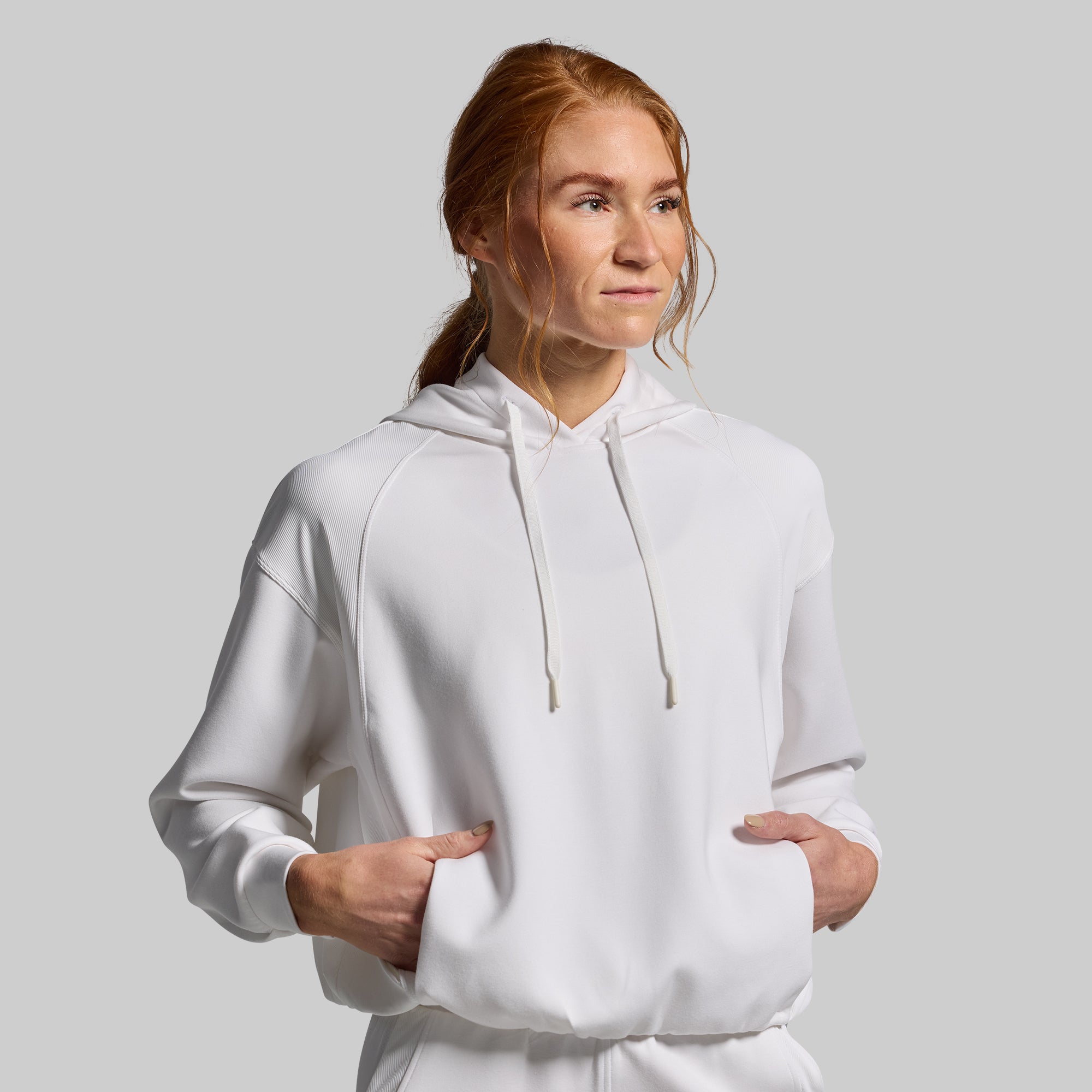Cozy Lounge Lux Hoodie Set for Women - Soft Fleece Pullover & Joggers (White) - Perfect for Relaxing at Home, Yoga, and Casual Outfits