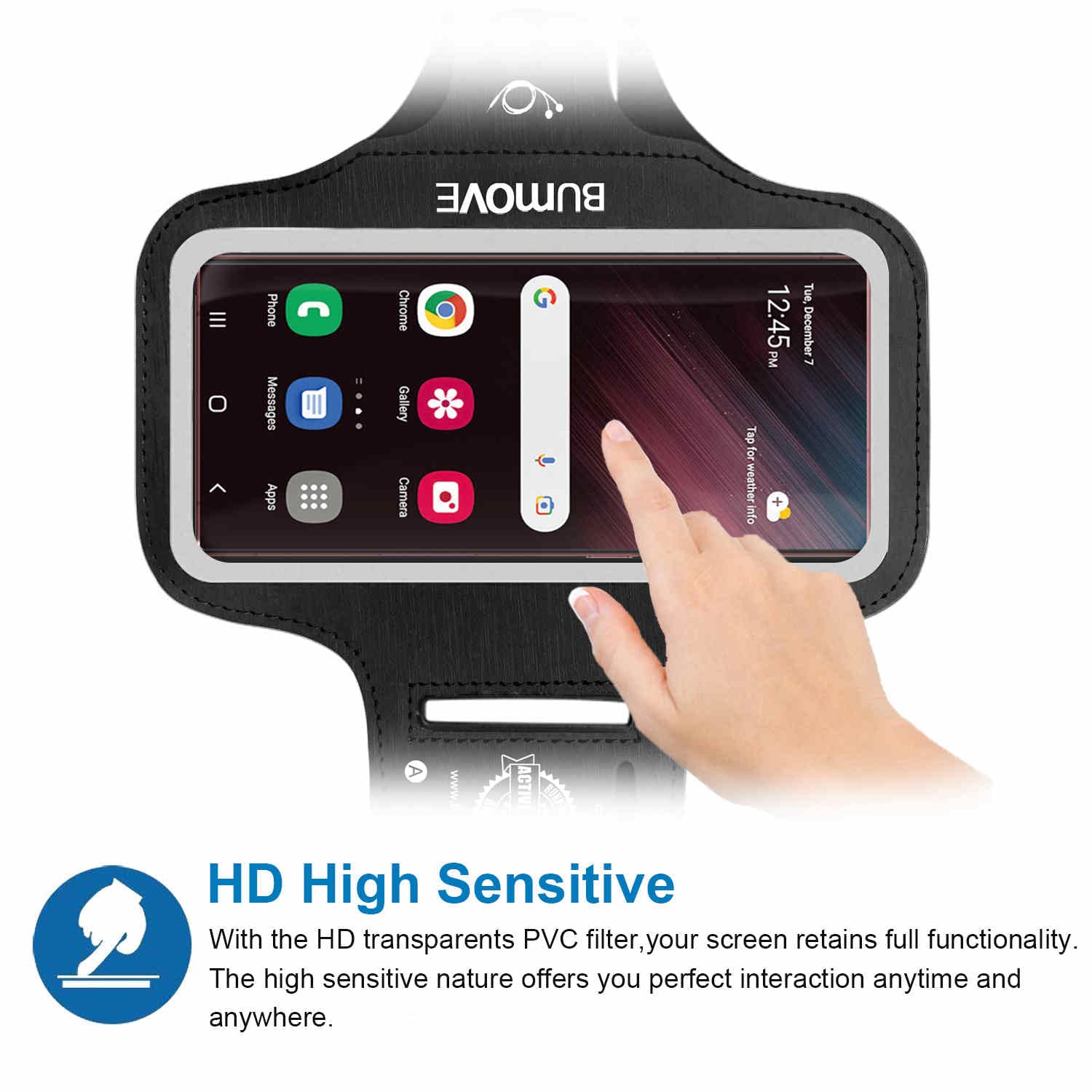 Running Armband for Samsung Galaxy S25/S24/S23/S22 Ultra & S25+/S24+/S23+ - Adjustable Phone Holder for Gym, Workouts & Sports - Secure Card Storage - Black - Perfect for Jogging, Fitness Training & Outdoor Activities