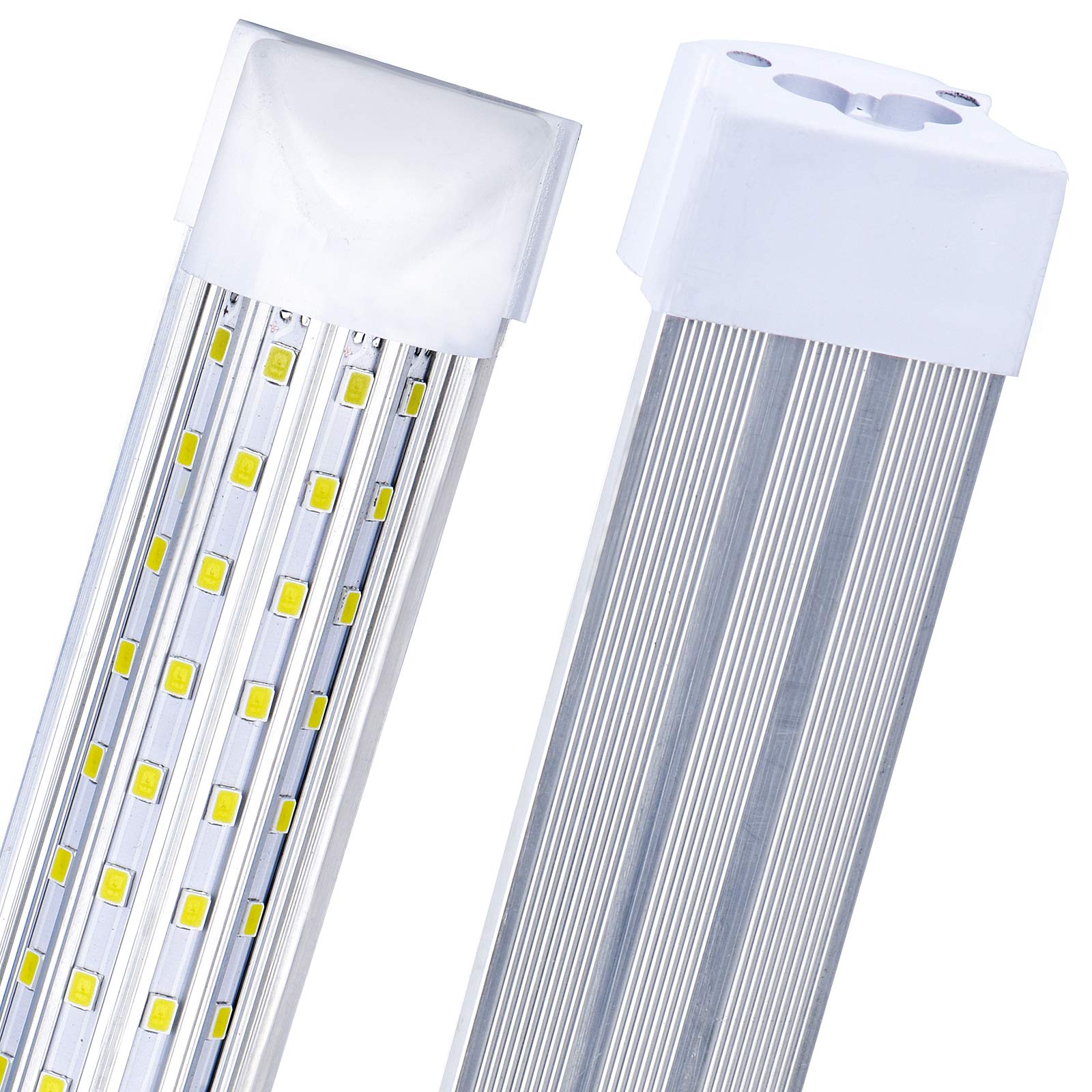 6-Pack 4FT LED Shop Lights, 75W 9000LM 5000K Daylight White U-Shape with Clear Cover - High Output Linkable T8 LED Tube Lights for Garage, Workshop, Warehouse & Basement (8 Foot with Plug) - Bright Energy Efficient Lighting Solution