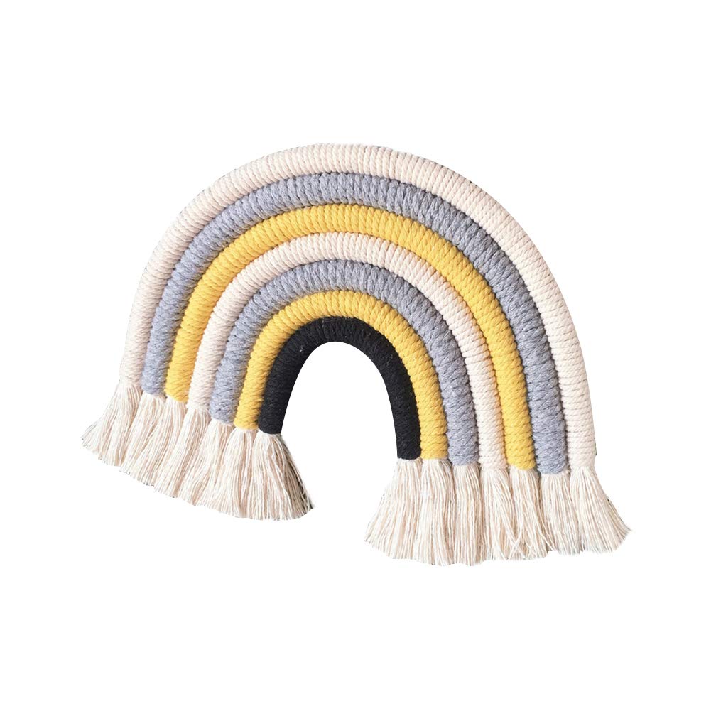 Handmade Macrame Rainbow Wall Hanging - Boho Woven Tapestry for Nursery, Kids Room & Living Room Decor | Chic Home Decoration for Apartments, Bedrooms & Playrooms - Perfect for Baby Showers & Boho-Themed Spaces