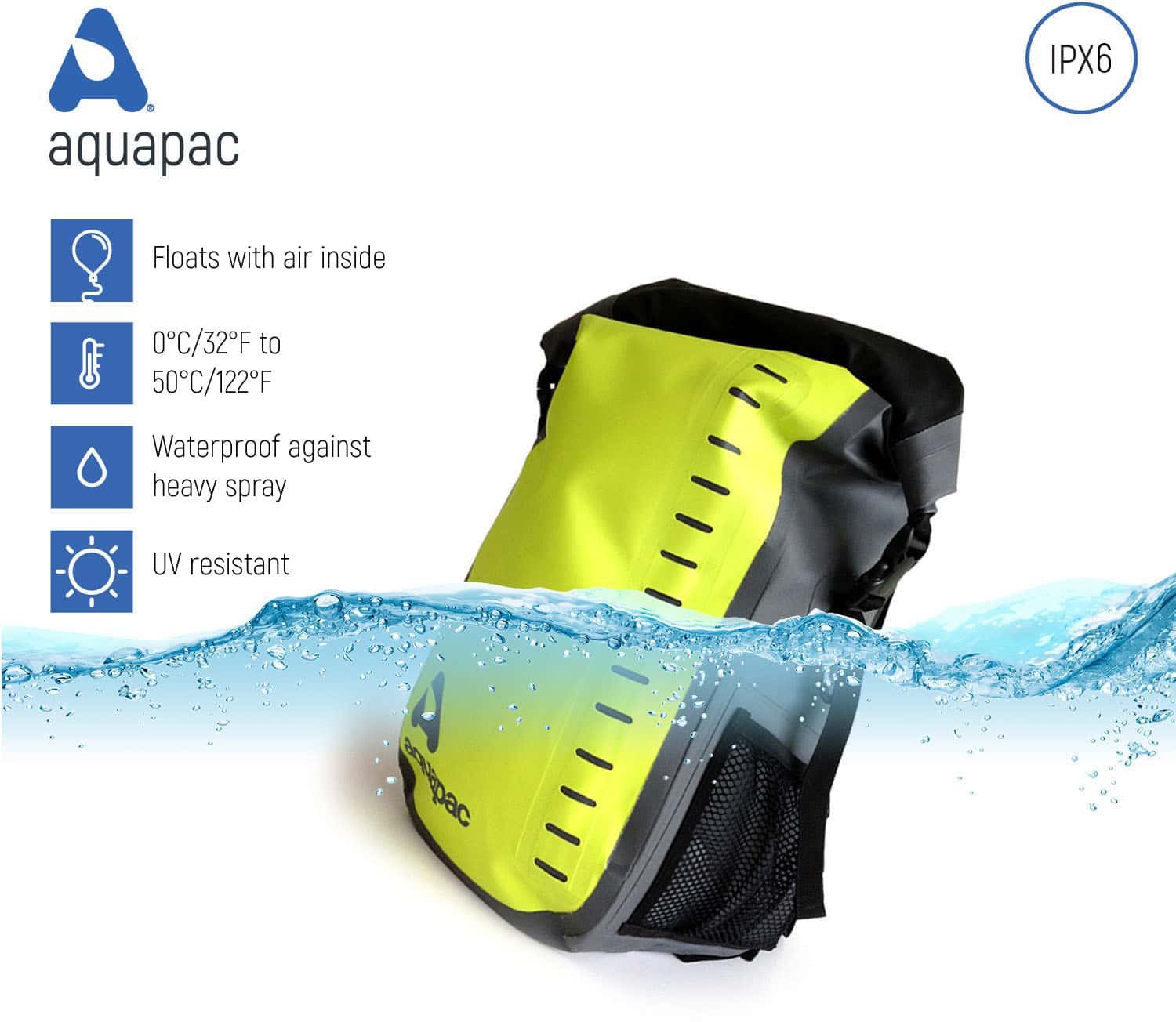 Aquapac Toccoa TrailProof Heavyweight Waterproof Backpack 28L IPX6 Rated - Hiking, Camping & Outdoor Adventures Waterproof Daypack for Men & Women
