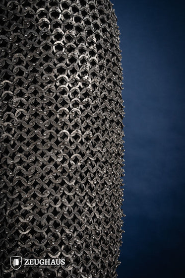 Chainmail Chausses Flatring Riveted 9mm Stainless Steel Leg Armor - Medieval Reenactment, LARP & Cosplay Protection Gear