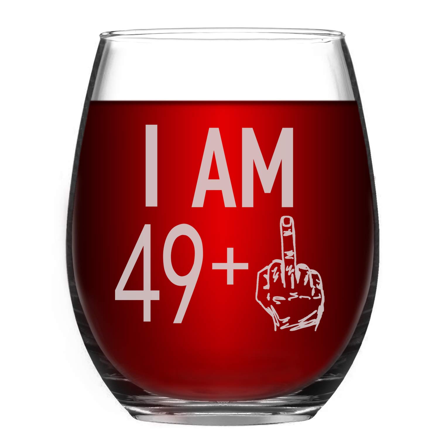 Livole 50th Birthday Gifts for Women & Men - 15oz Unbreakable Stemless Wine Glass with 49+ Fun Patterns, Unique Funny Wine Tumbler for Her, Best Friend Turning 50, Perfect for Birthday Parties & Decorations - Great for Celebrations, Anniversaries & Special Occasions