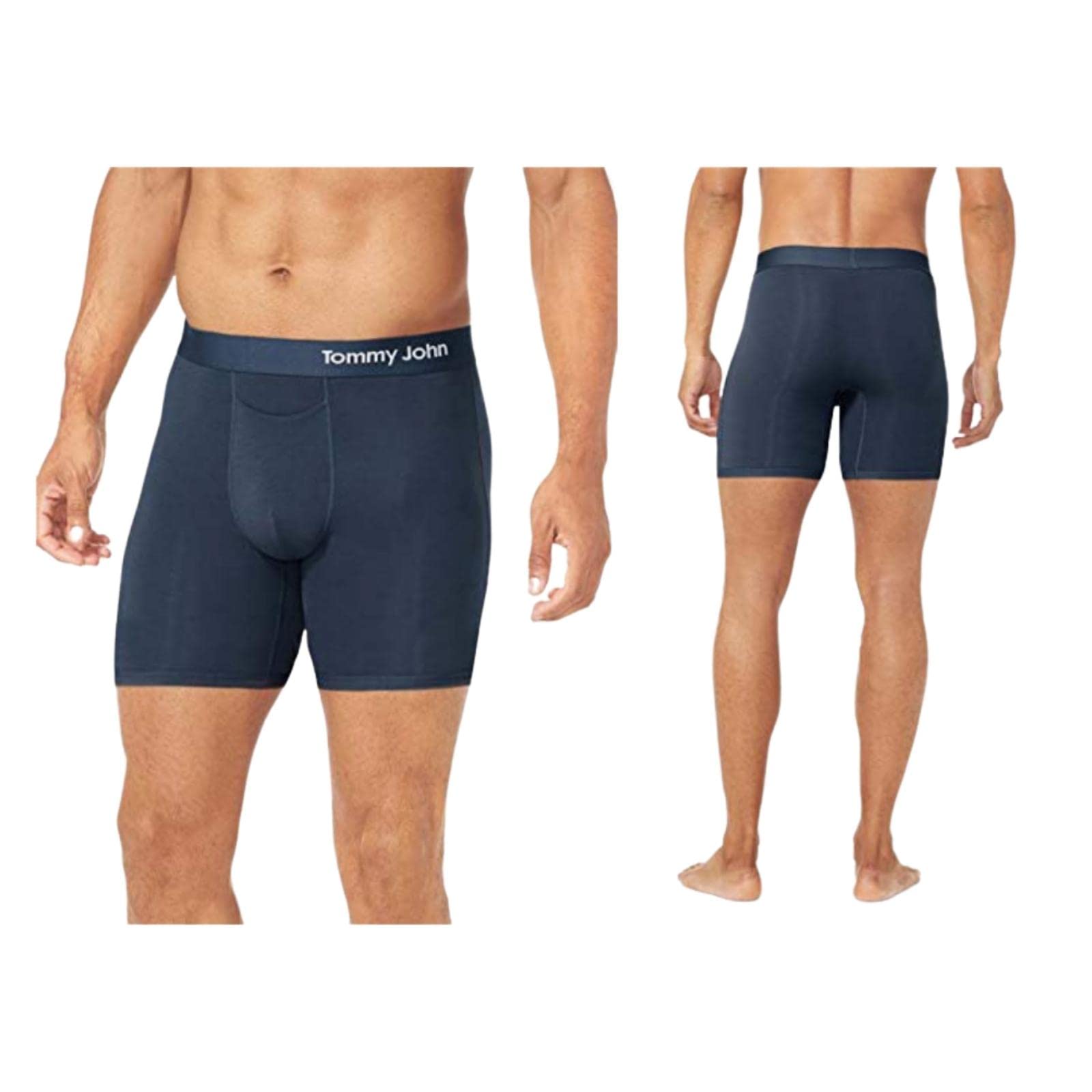 Tommy John Men’s 6-Inch Cool Cotton Trunk Underwear with Supportive Contour Pouch - Breathable & Moisture-Wicking Pima Cotton Blend Boxer Briefs - Perfect for Workout, Travel & Everyday Comfort
