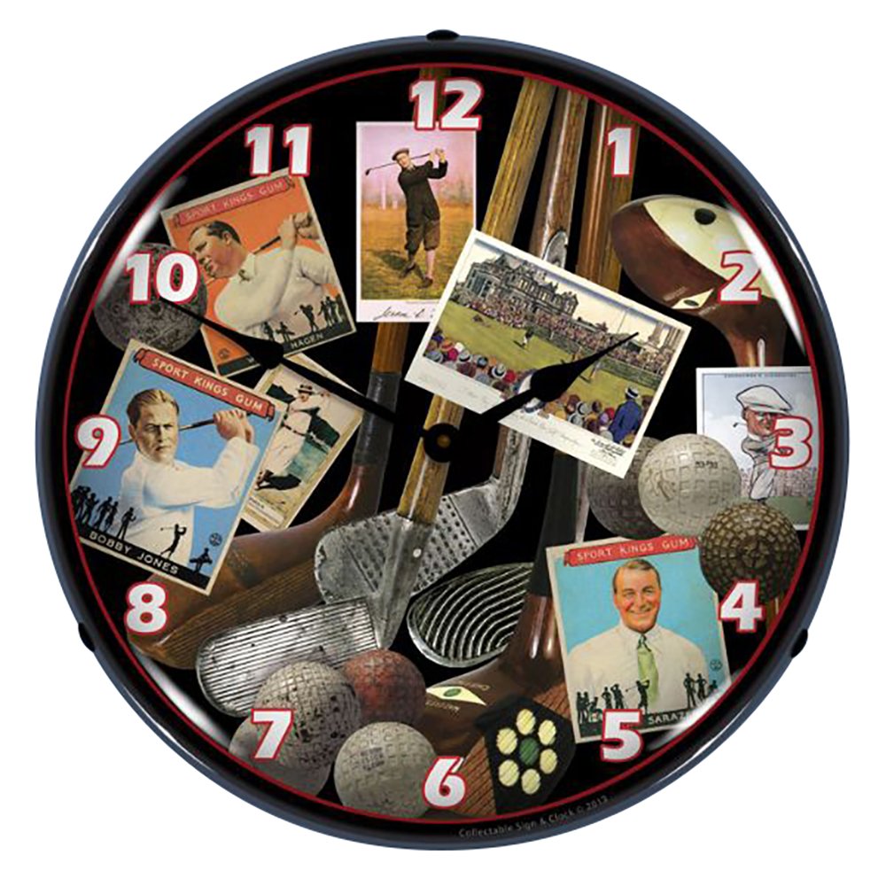 Vintage Golf Themed LED Wall Clock - Perfect for Home, Office, or Man Cave Decor - Silent Non-Ticking Battery Operated