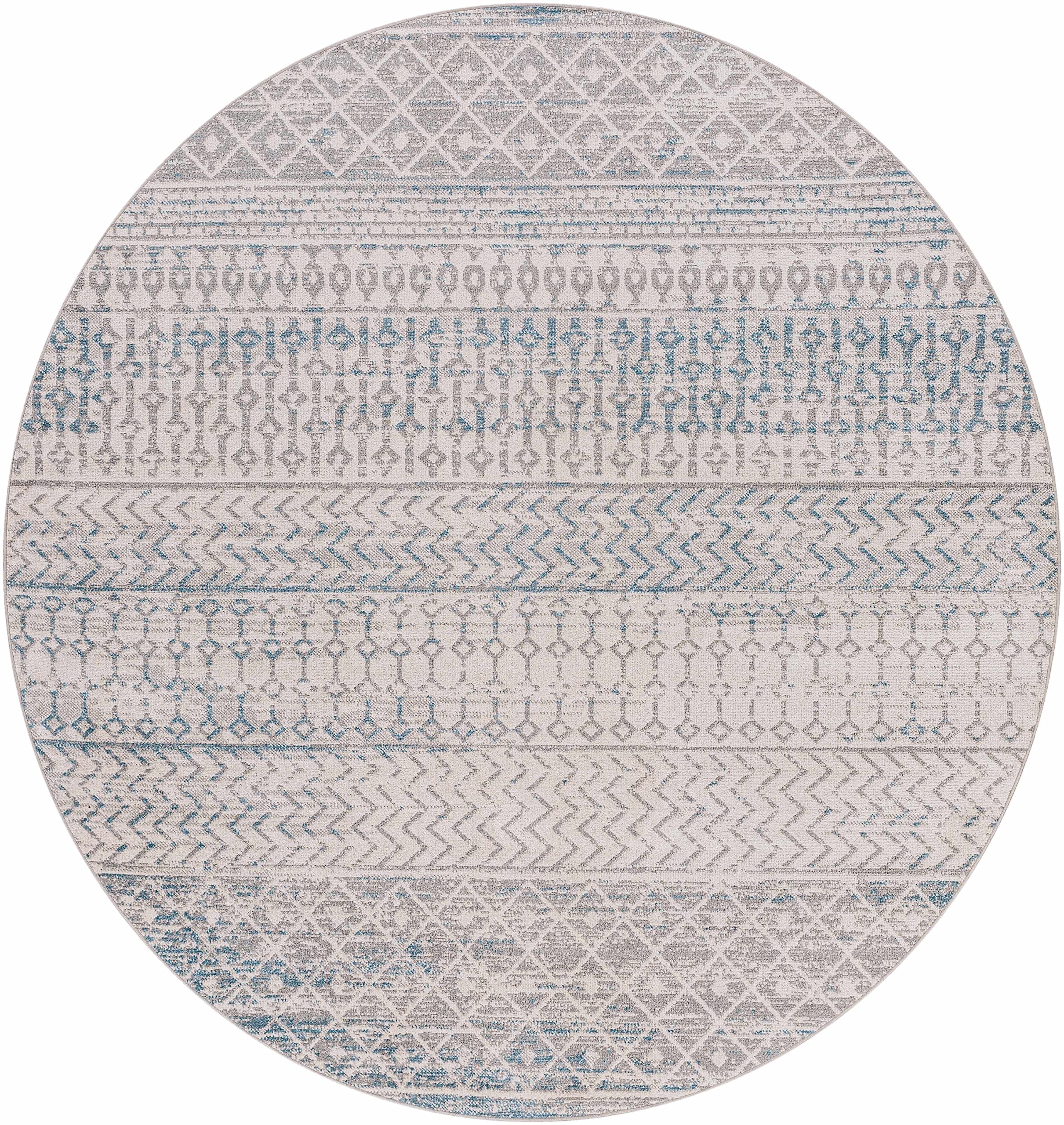 Hauteloom Tambac Machine Washable Area Rug - Blue & Gray - 6'7