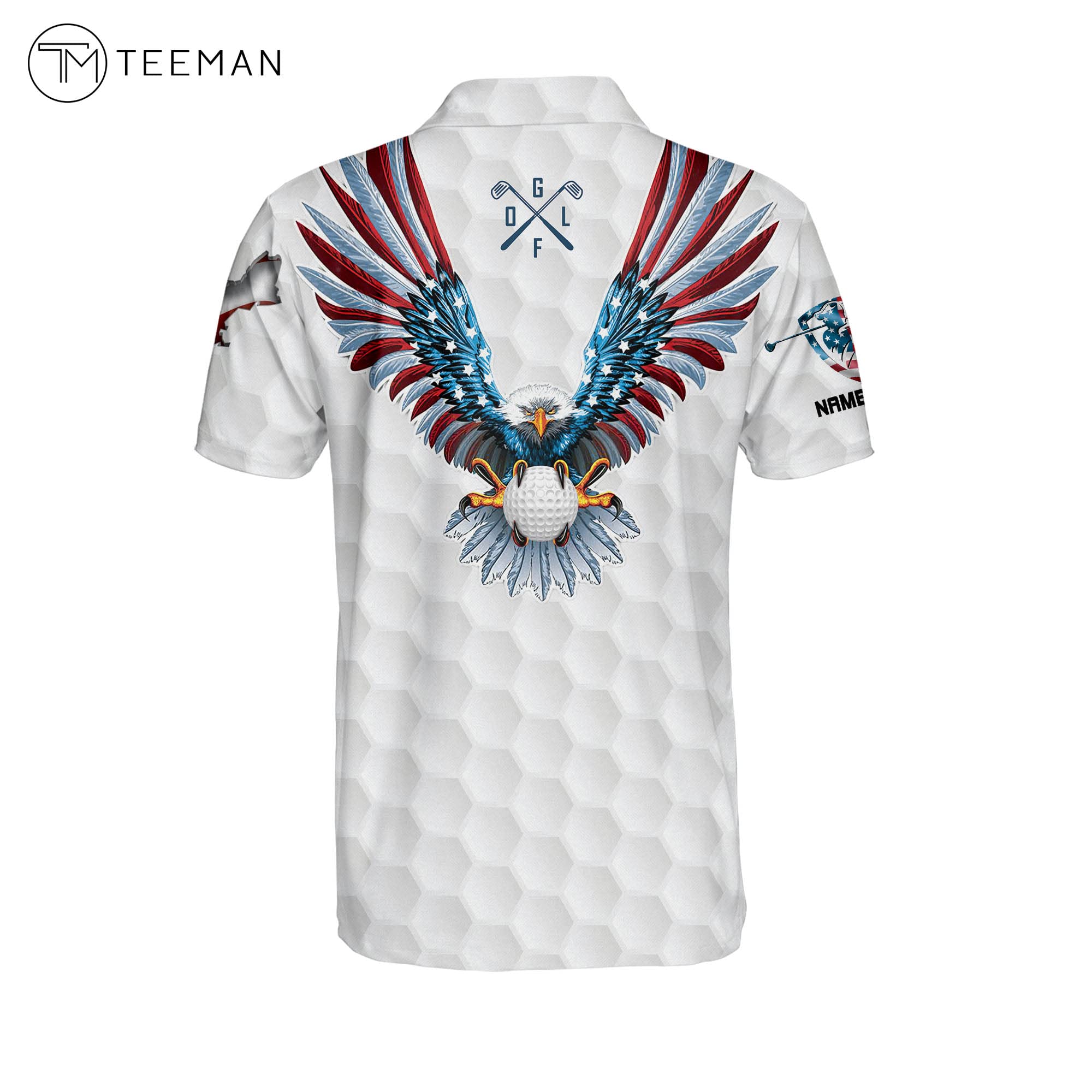 Custom Men's Golf Shirts - USA Flag Patriotic Dry Fit Polo for Golf & Casual Wear | Perfect for Golf Tournaments, 4th of July & Outdoor Activities