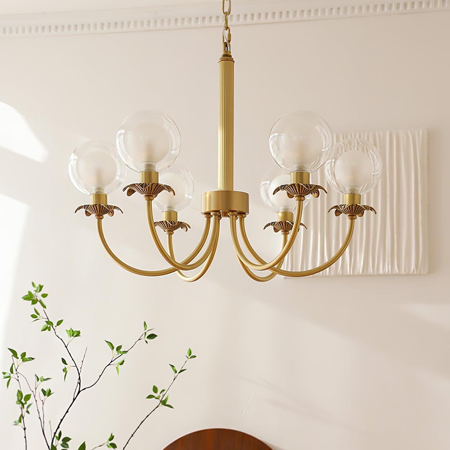Elegant Aureate Radiance Glass Chandelier - Modern Crystal Ceiling Light Fixture for Dining Room, Living Room & Bedroom Decor