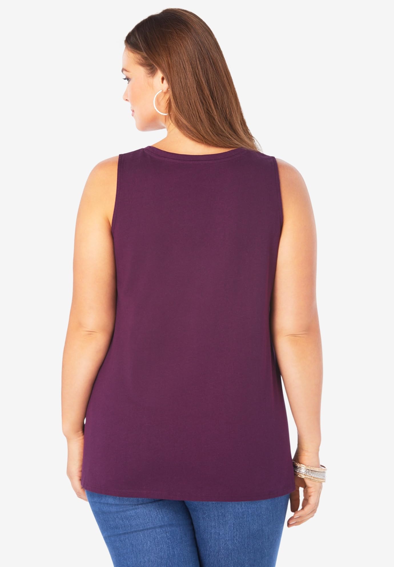 Roaman's Women's Plus Size Swing Ultimate Tank Top - Comfortable Stretch Fabric for Casual Wear, Layering & Summer Outfits
