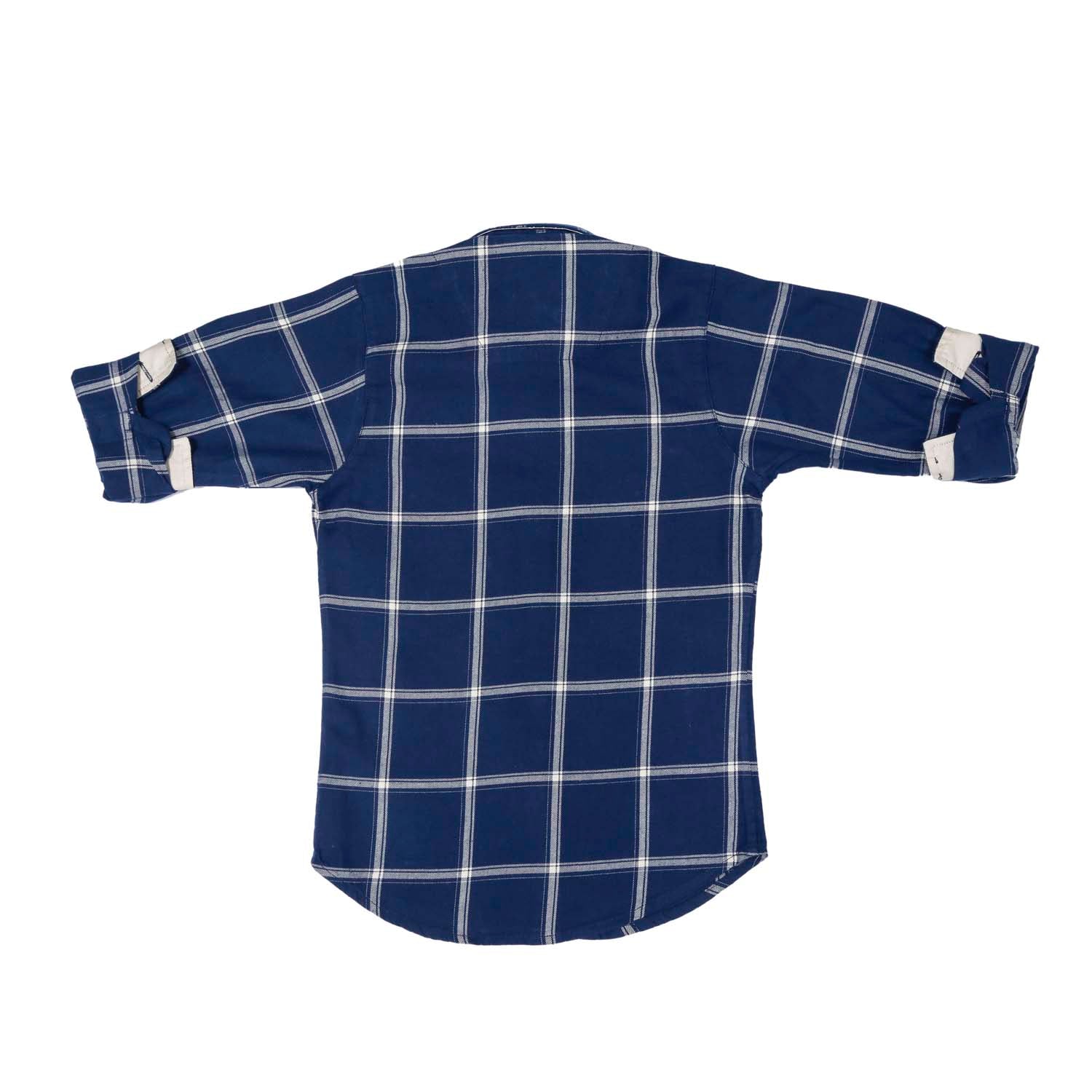 Stylish Navy Blue Checked Shirt for Men - Casual & Formal Wear - Perfect for Office, Date Night & Outdoor Activities