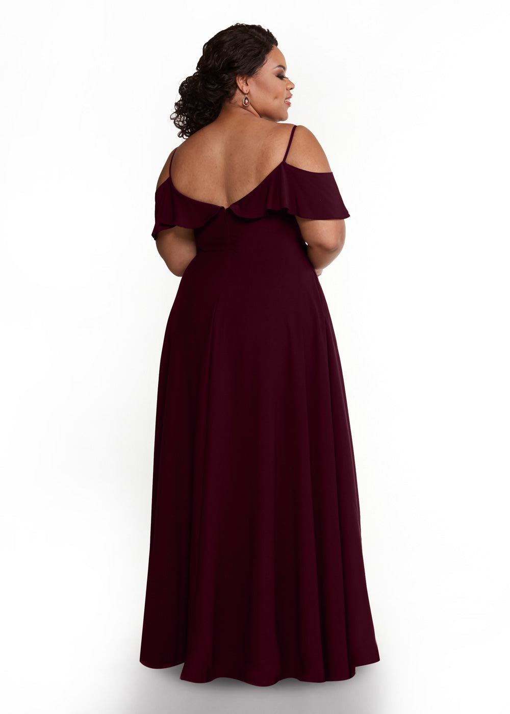 Elegant Off Shoulder Ruffled Chiffon Bridesmaid Dress - Perfect for Weddings, Prom, and Formal Events