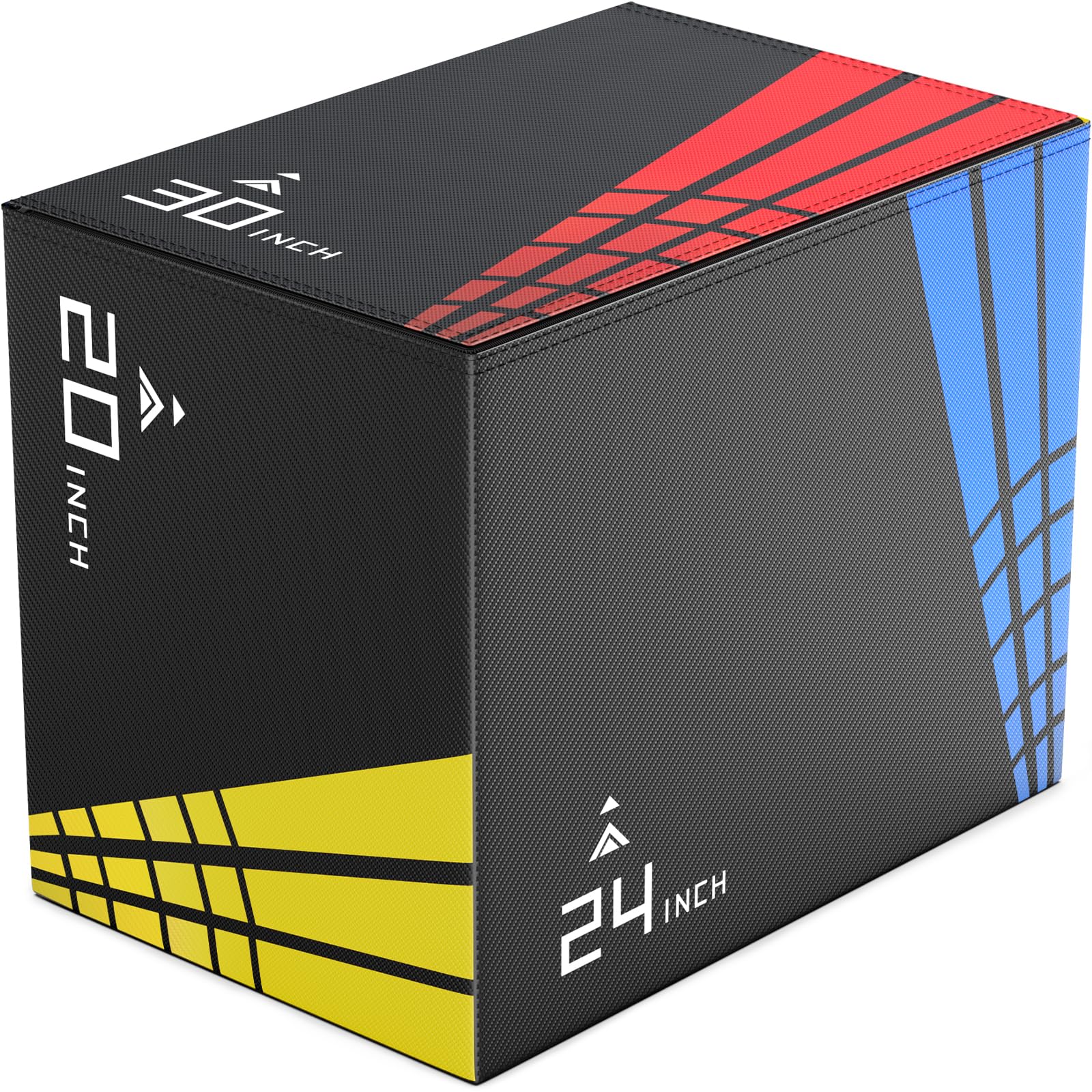 XDDAIS 3-in-1 Heavy Duty Foam Plyometric Box Set for Home Gym - 30”x24”x20”, 24”x20”x16”, 20