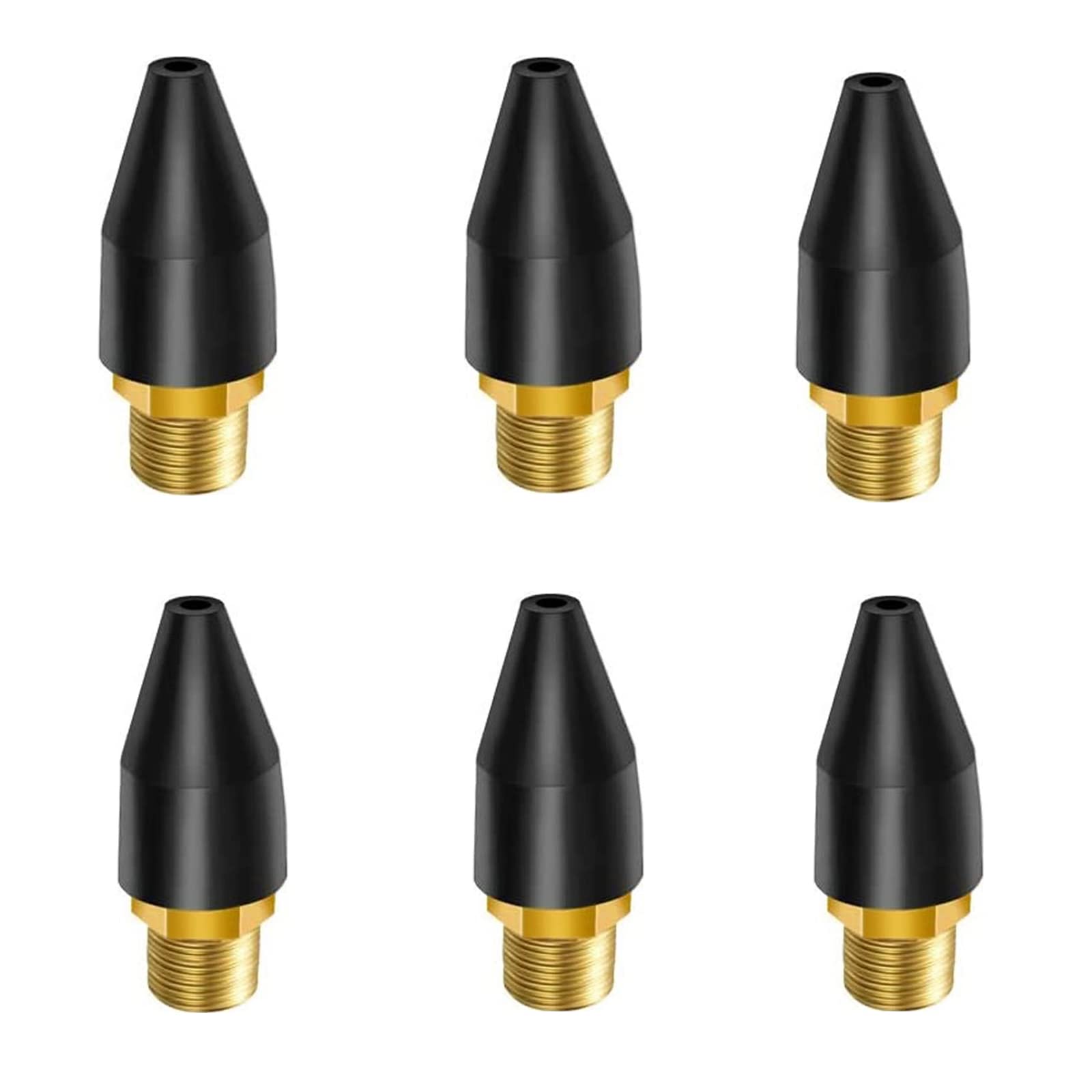 6PCS Black Rubber Air Nozzle Tips for Air Blow Guns - Workshop & DIY Use