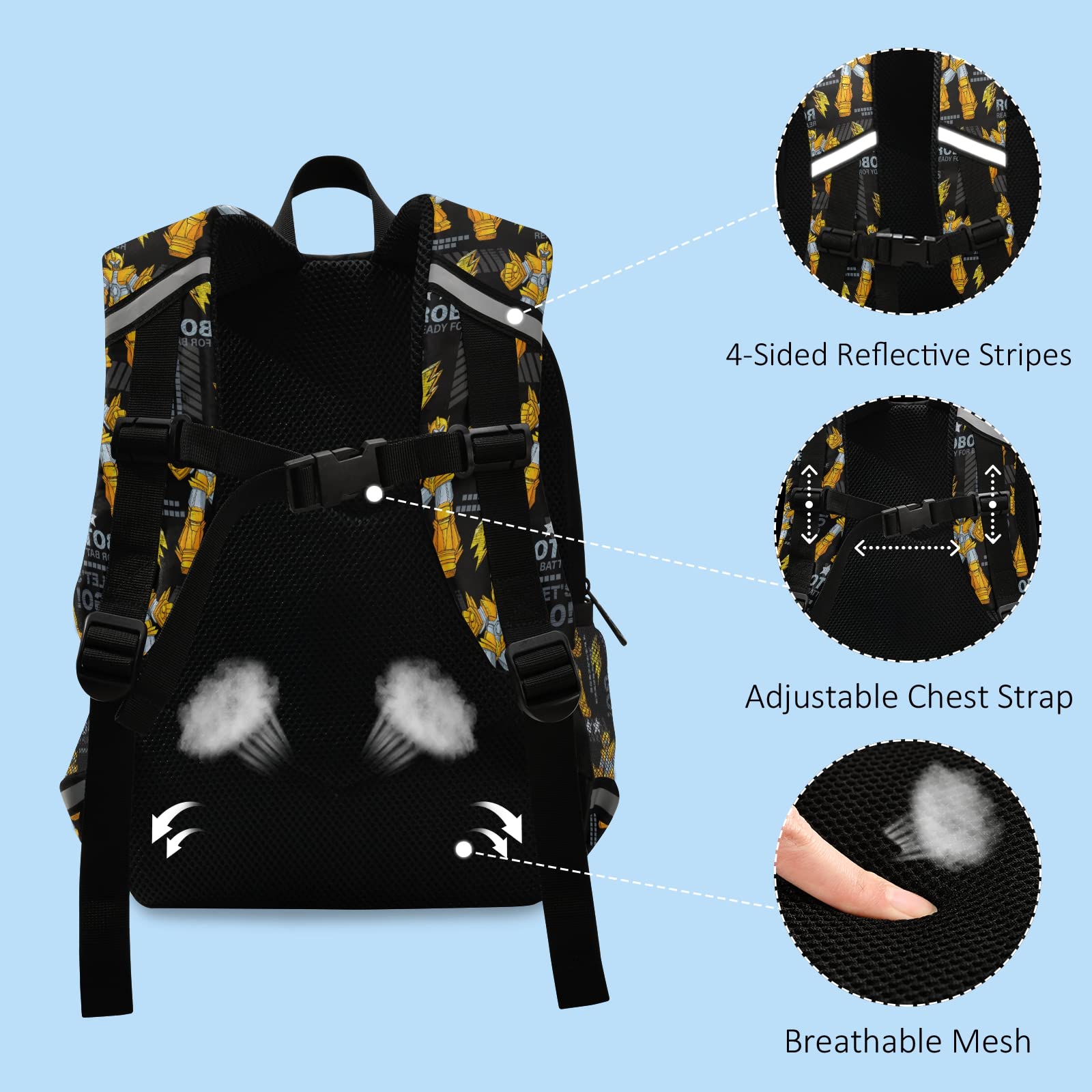 VIGTRO Kids Toddler Backpack - Lightweight Preschool Book Bag with Adjustable Straps & Safety Leash for Boys & Girls, 13 Inch Waterproof Kindergarten School Backpack - Perfect for Daycare, Travel, and Outdoor Adventures