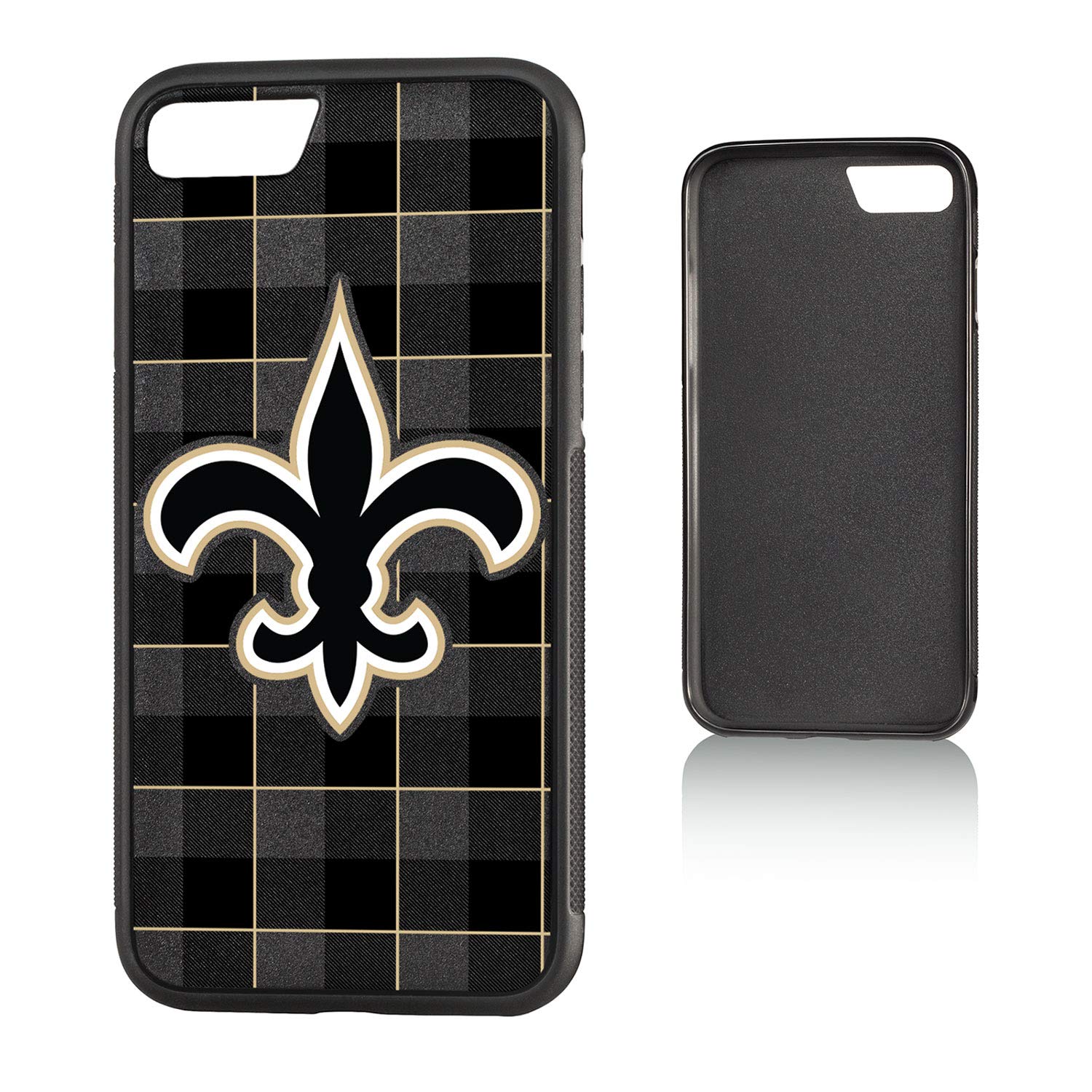 New Orleans Saints iPhone Plaid Design Bumper Case - Durable Protection for iPhone 14/13/12/11/X - Perfect for Football Games, Tailgating & Saints Fan Gifts