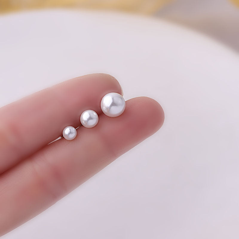 16G Cartilage Pearl Tiny Stud Earrings - Flat Back Earrings for Women | HSPJ687 | Perfect for Everyday Wear, Work & Special Occasions