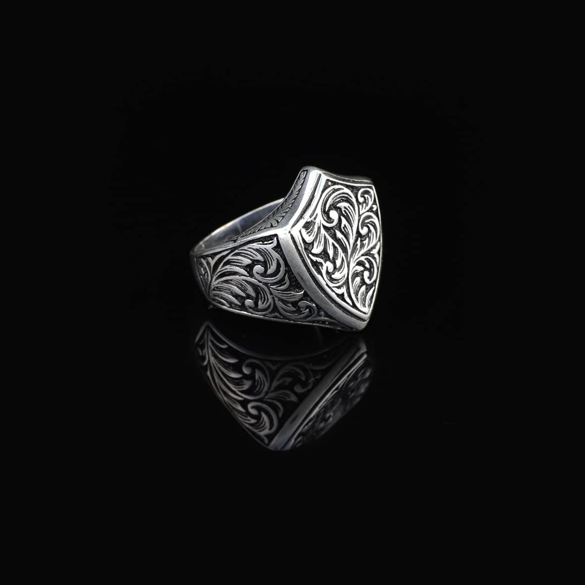 925K Sterling Silver Knight Ring for Men - Solid Silver Signet Ring with Custom Engraving, Anniversary & Memorial Gift - Perfect for Weddings, Promotions & Special Occasions