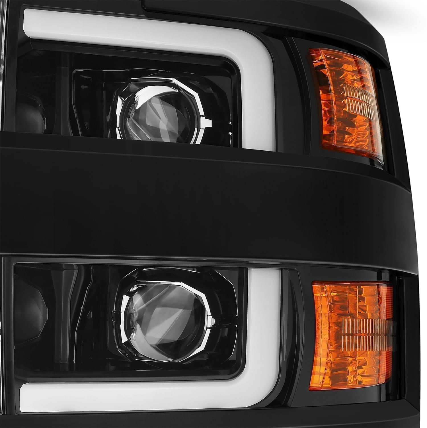 15-19 Chevrolet Silverado 2500HD/3500HD PRO Series Halogen Projector Headlights - Jet Black - Upgrade Your Truck's Night Visibility for Off-Road & Towing