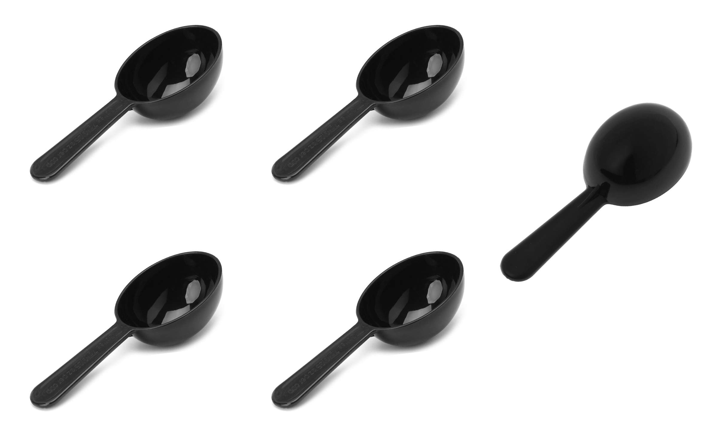 Sowaka 5-Pack 0.25 oz Plastic Measuring Spoons - Short Handle Black Coffee Scoops for Tea, Milk Powder, Sugar & Cereal - Perfect for Kitchen, Coffee Bar & Baking Needs