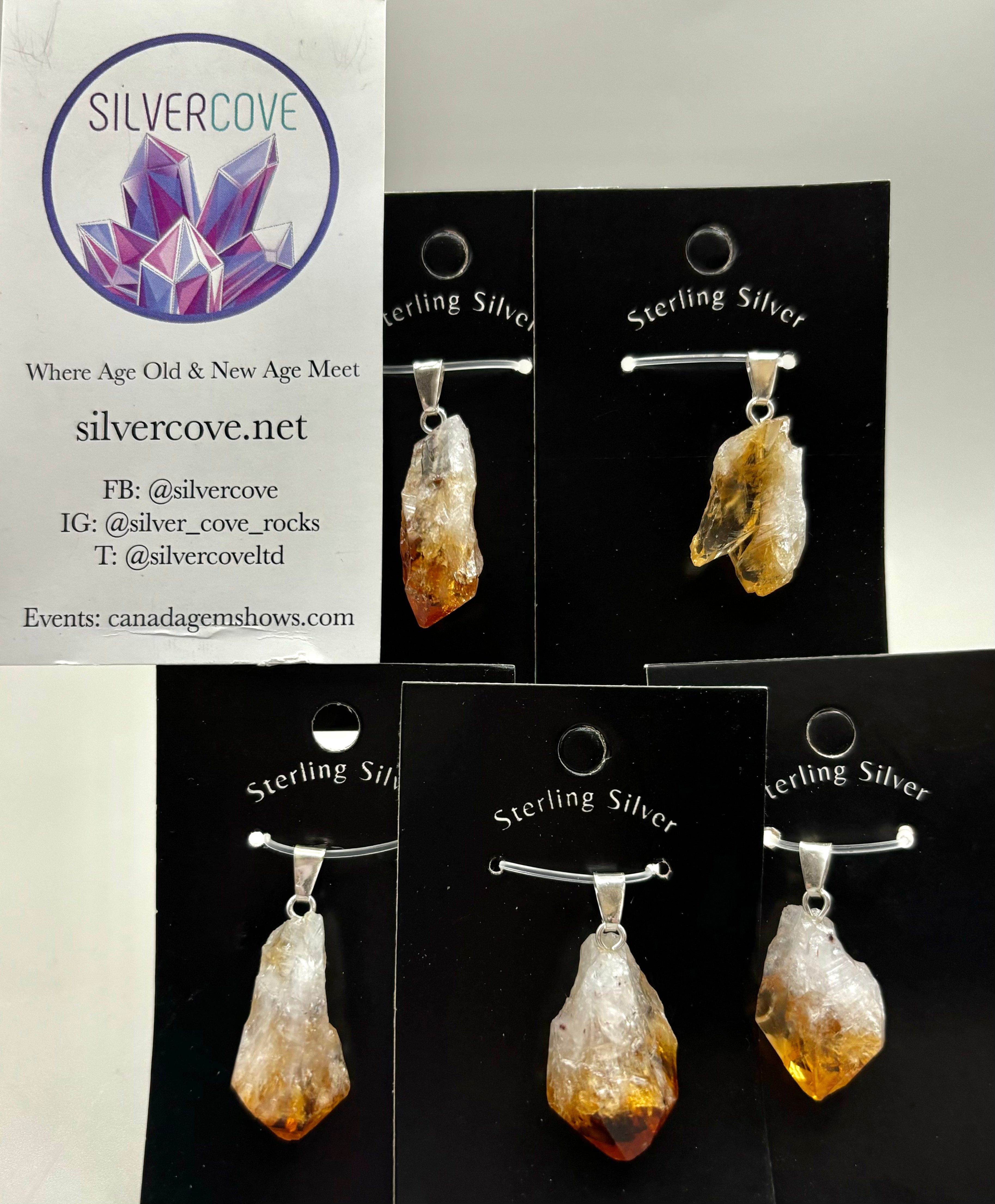 Natural Citrine Point Sterling Silver Pendant Necklace for Women - Healing Crystal Jewelry for Energy, Meditation & Spiritual Protection
