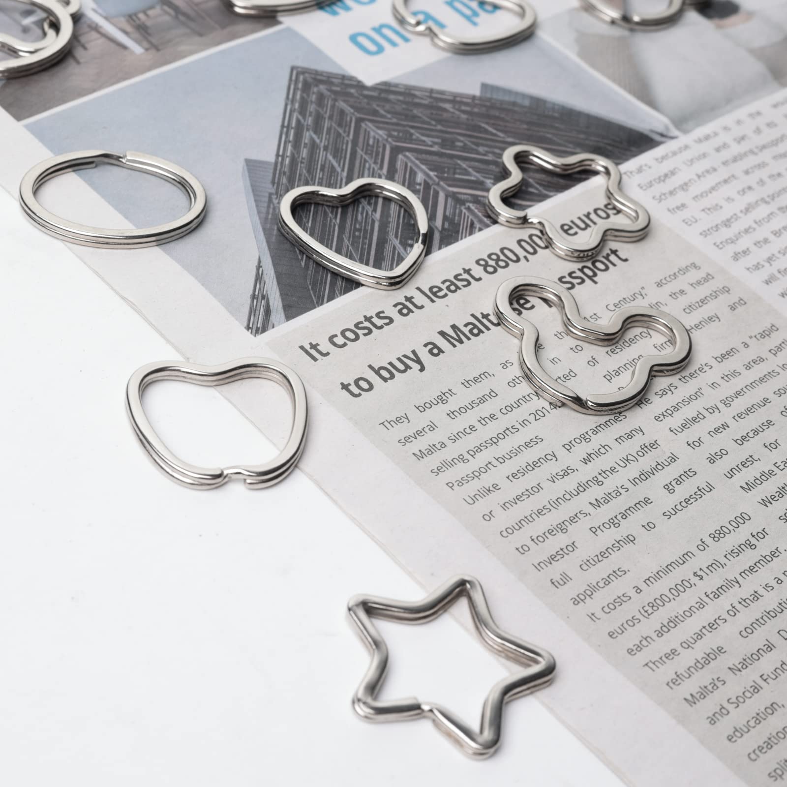 12pcs Silver Mouse Keychains - Creative Metal Key Rings for Home, Car & Office Organization