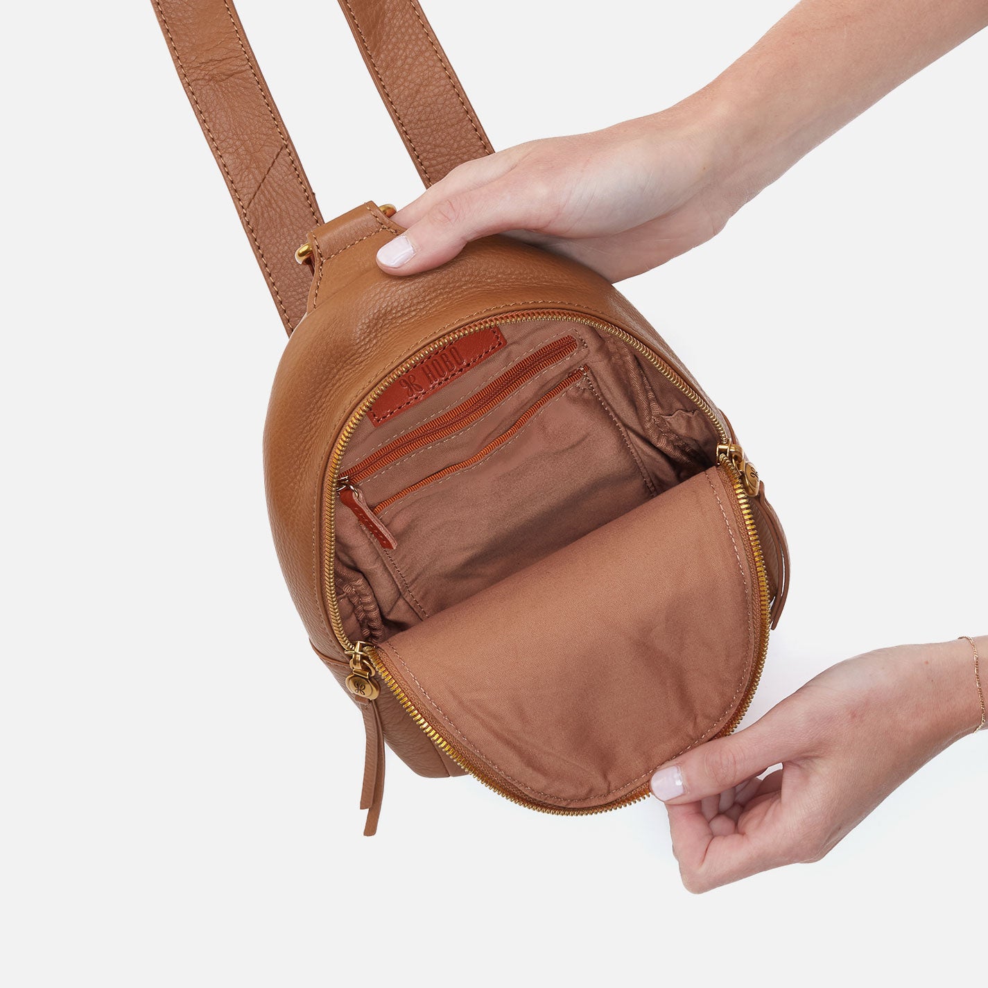 Premium Pebbled Leather Fern Sling Bag in Warm Honey - Stylish Crossbody Purse for Women, Perfect for Work, Travel & Everyday Use