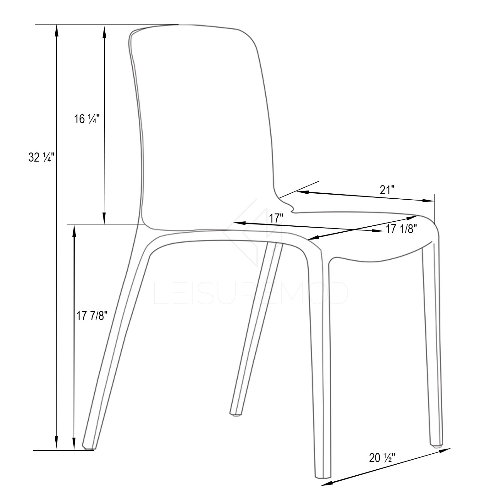 LeisureMod Murray Dining Chair - Modern Comfortable Upholstered Chair in Red for Kitchen, Dining Room & Office | Perfect for Home & Restaurant Use