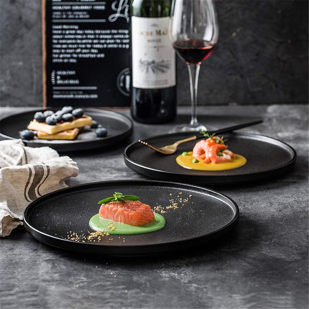 Nordic Ceramic Salad Plate with High Edges for Fruit, Cheese & Dessert - Perfect for Home Dining & Parties
