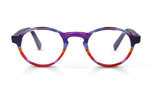Stripe Multi Color Front With Blue Temples