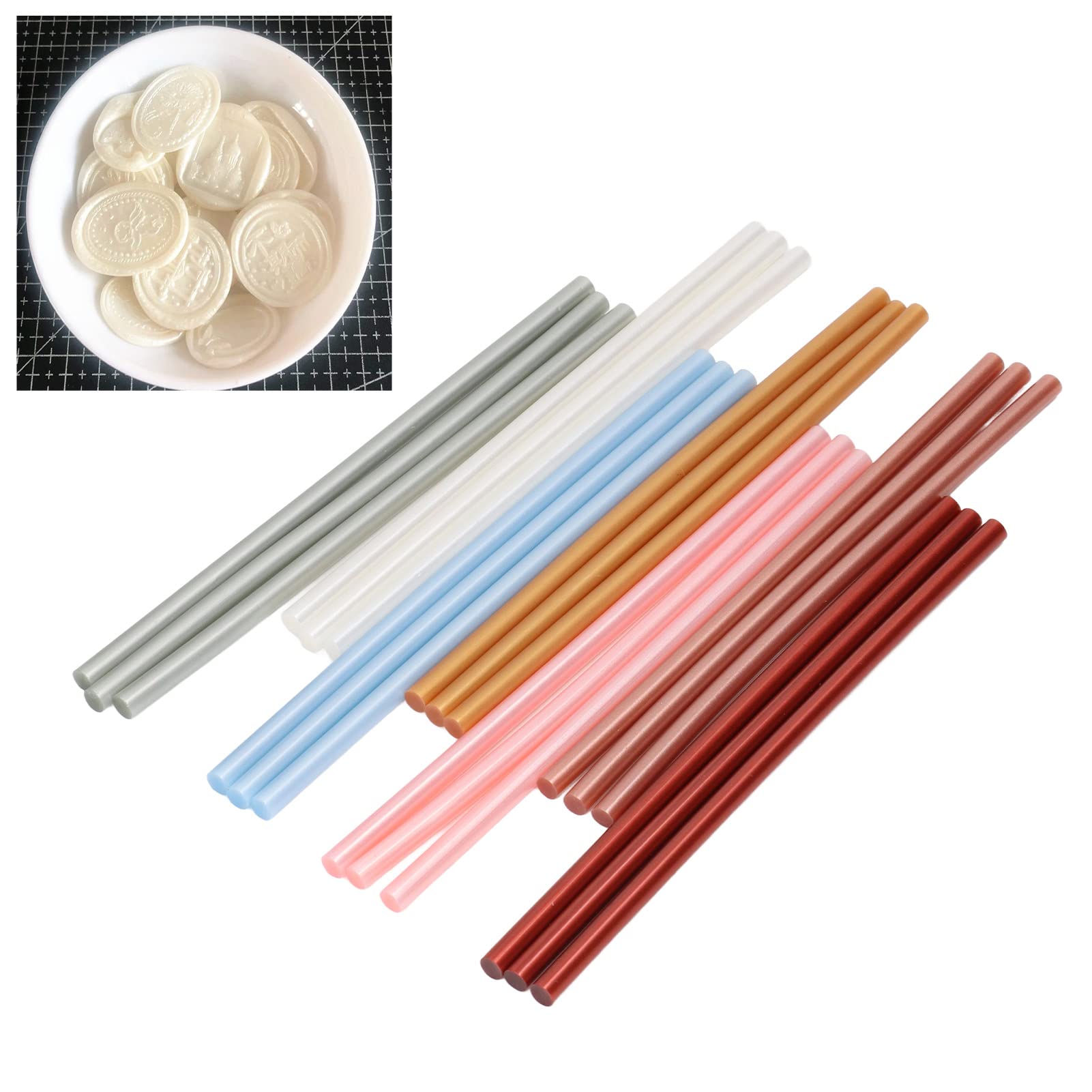 Rongm Hot Glue Gun Sticks - 100pcs Multi-Size Glue Sticks for DIY Crafts, Woodworking & Home Repairs | Fast Melting, Strong Adhesion | Perfect for Scrapbooking, Floral Arrangements & School Projects